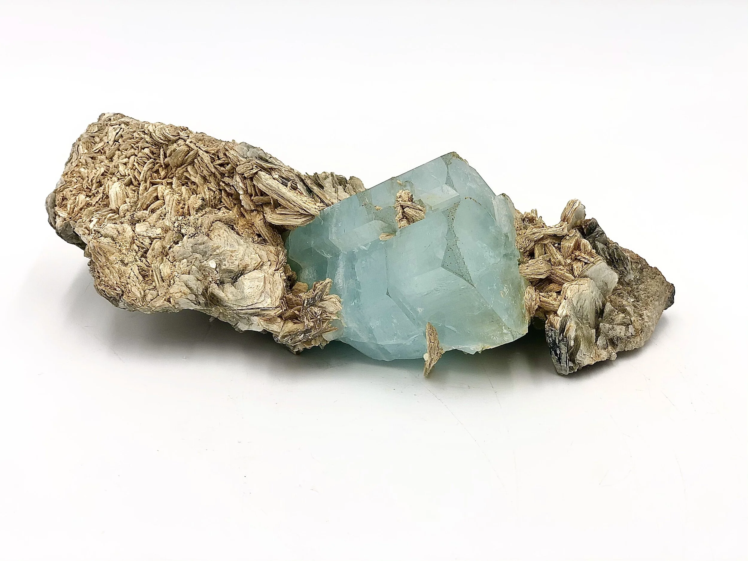 Aquamarine Beryl in Muscovite Matrix