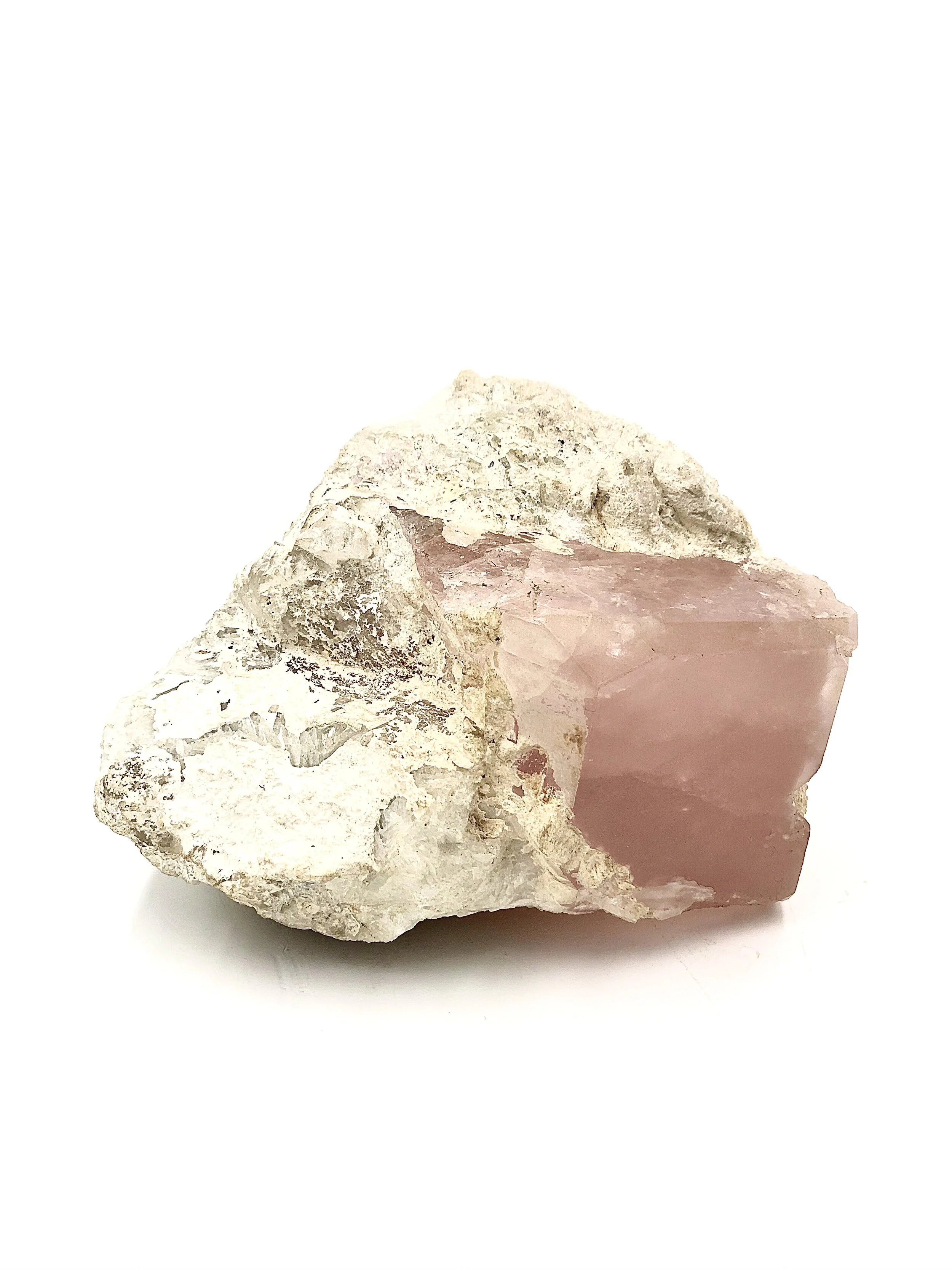 Morganite in Quartz and Feldspar Matrix