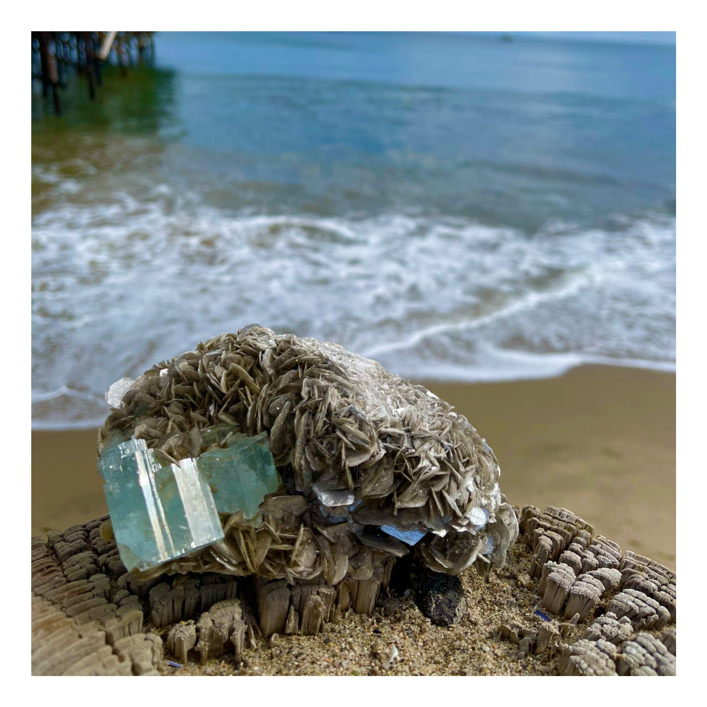 Large Muscovite Matrix with Aquamarine