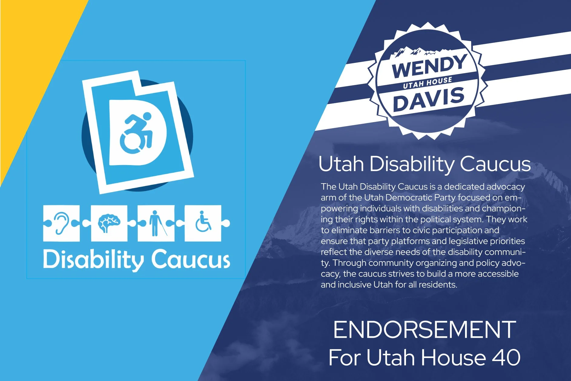 Endorsement From Utah Disability Caucus