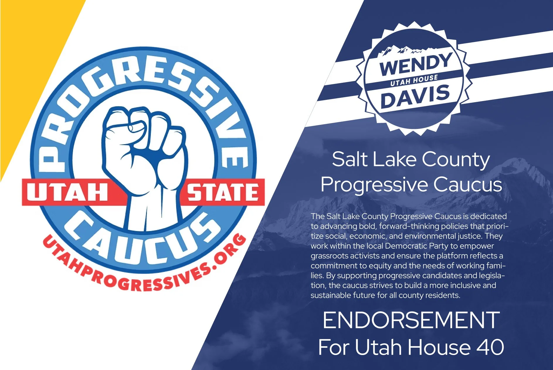 Endorsement From Salt Lake County Progressive Caucus
