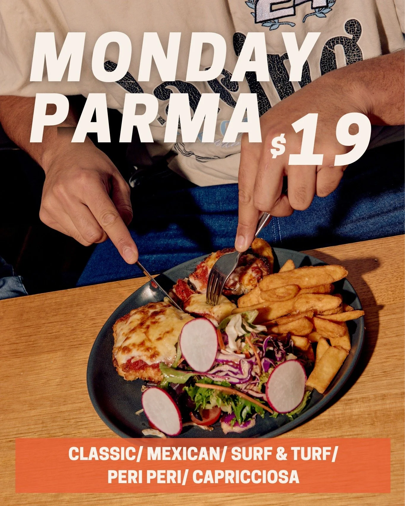 Lunch plans? Dinner plans? Parma works for both 🤤

Our crowd favourite $19 parma deal is on all day Monday at The Camden. Pick your favourite style and leave the cooking to us.

Plan ahead and visit our bio to book your table!

#thecamden #mysterymo