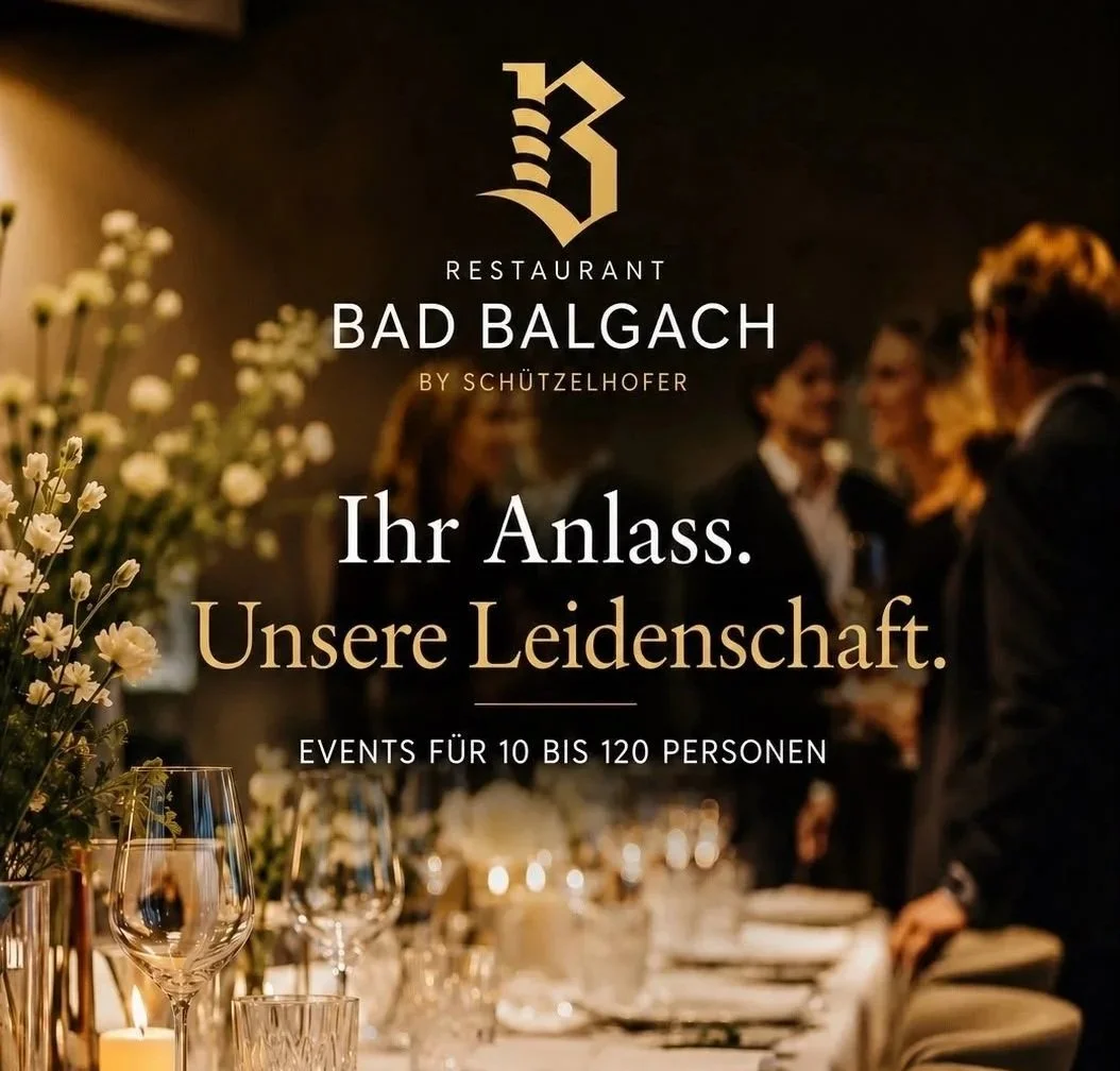 Restaurant Bad Balgach ist Ihre Eventlocation im Rheintal, Ostschweiz (St. Gallen) für Hochzeiten, Firmenfeiern, Geburtstage und private Anlässe von 10 bis 120 Personen. Individuelle Planung, herzliche