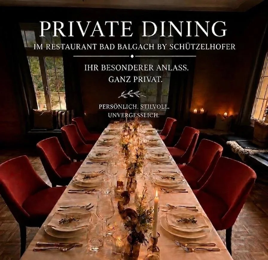 Die perfekte Location für Familienfeiern im Kanton St. Gallen: Private Dining Room im Michelin-Stern Restaurant Bad Balgach by Schützelhofer