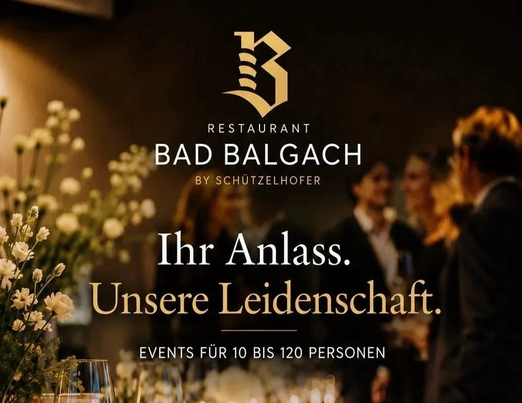 Restaurant Bad Balgach ist Ihre Eventlocation im Rheintal, Ostschweiz (St. Gallen) für Hochzeiten, Firmenfeiern, Geburtstage und private Anlässe von 10 bis 120 Personen. Individuelle Planung, herzliche
