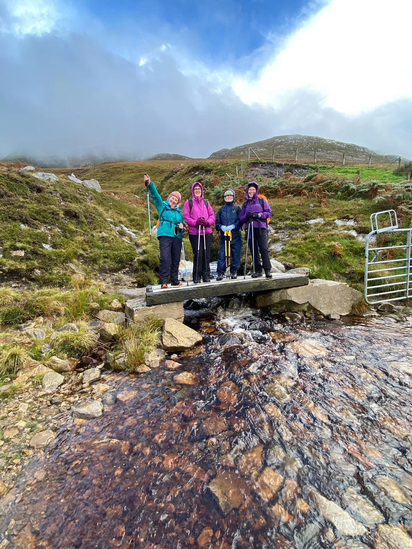 An unreal day today with this crew. We geared up and were prepared for all weather! And we got it all! Rain, wind, sunshine, rainbows - such joy in wonderful company. Can&rsquo;t wait to see the photos from our dip in Leenan beach afterwards. A soul 