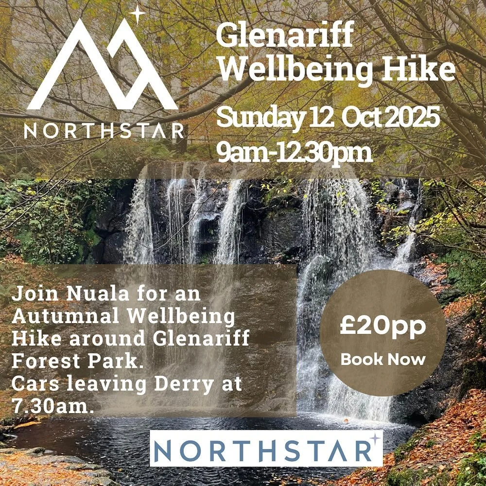🍂 Autumnal Wellbeing Hike with Nuala 🍂
Sunday, 12th October 2025 | 9:00am &ndash; 12:30pm
Glenariff Forest Park

Step into the golden beauty of autumn and join Nuala for a rejuvenating morning of movement, mindfulness, and connection amidst the bre