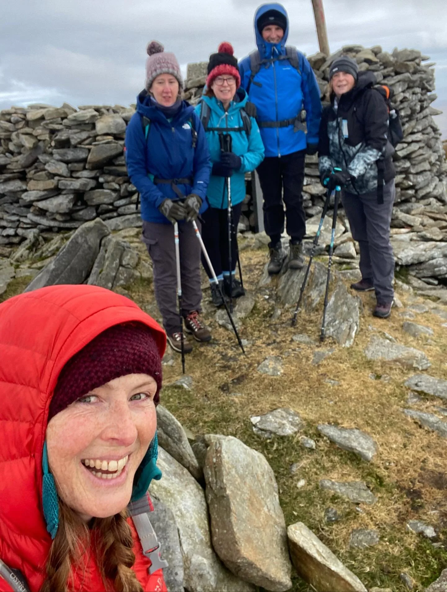 A splendid linear hike with this crew to the summit of Sliabh Sneacht - the highest point on the Inishowen Peninsula at 615m. A day to remember in great company. 

At the summit we stopped by the Holy Well - &ldquo;Well of the Eyes&rdquo; - to gather