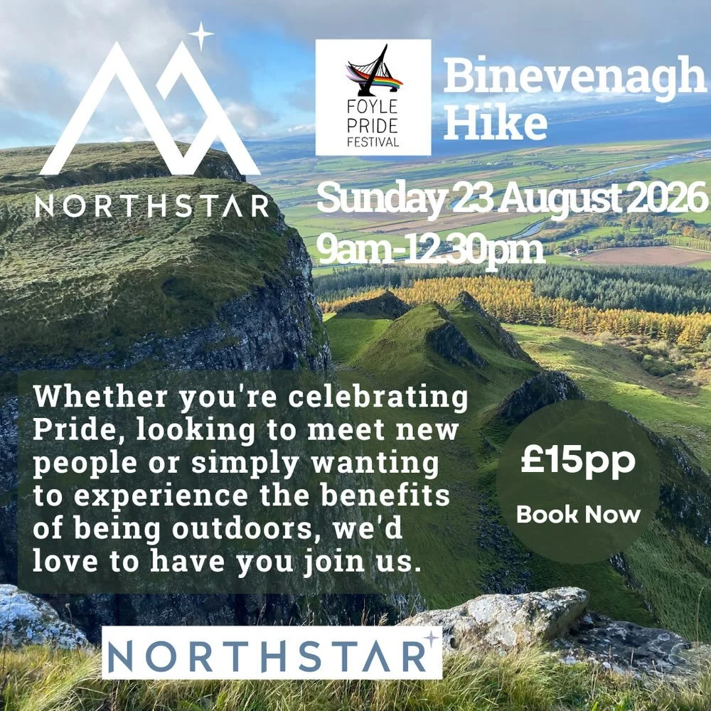 🌈 Everyone is welcome!

Join Nuala on Sunday 23 August 2026, from 9.00am&ndash;12.30pm, for a special Wellbeing Hike on Binevenagh as part of Foyle Pride Festival.

This guided hike is an opportunity to connect with nature, enjoy mindful movement an