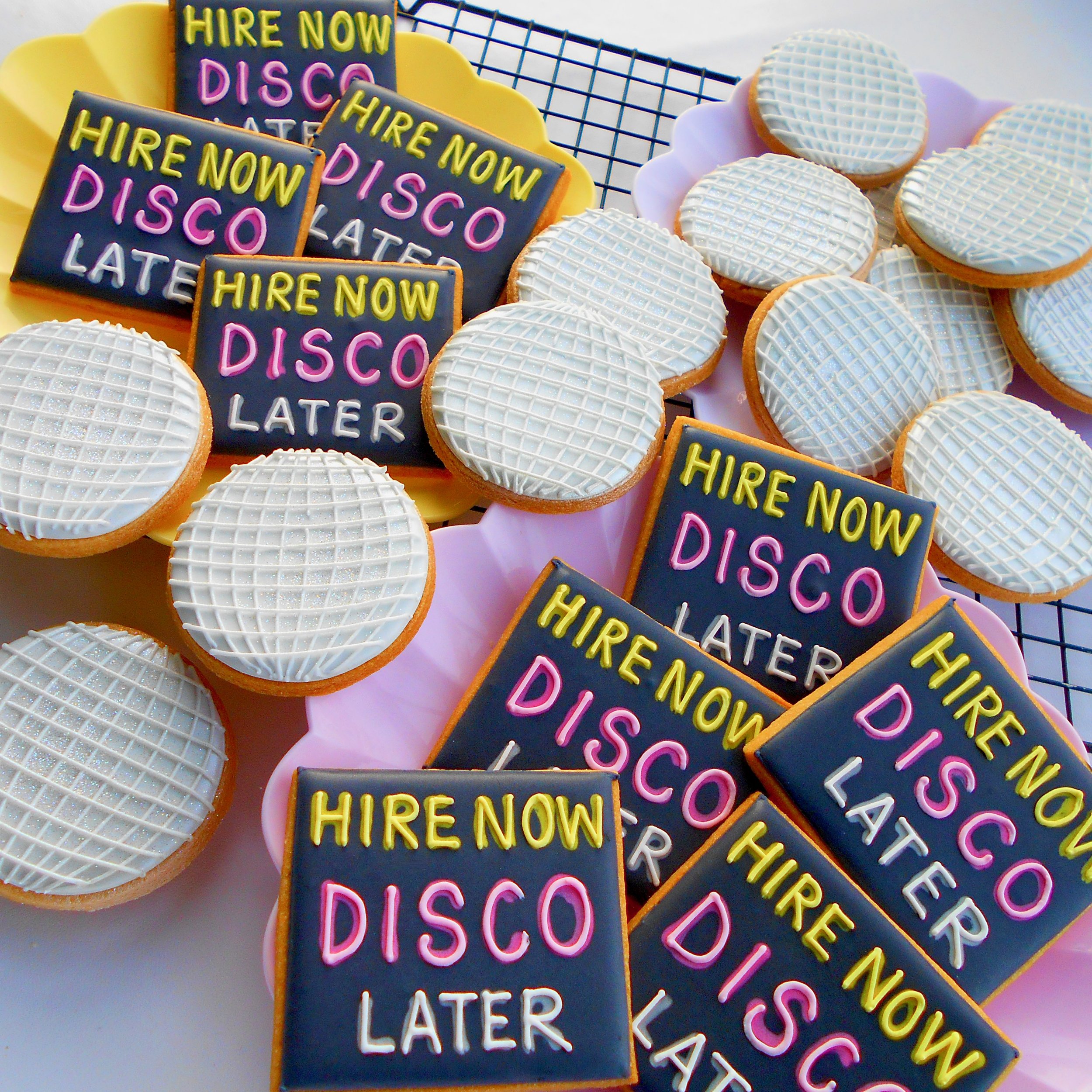 Glitter Balls and Neon Sign
