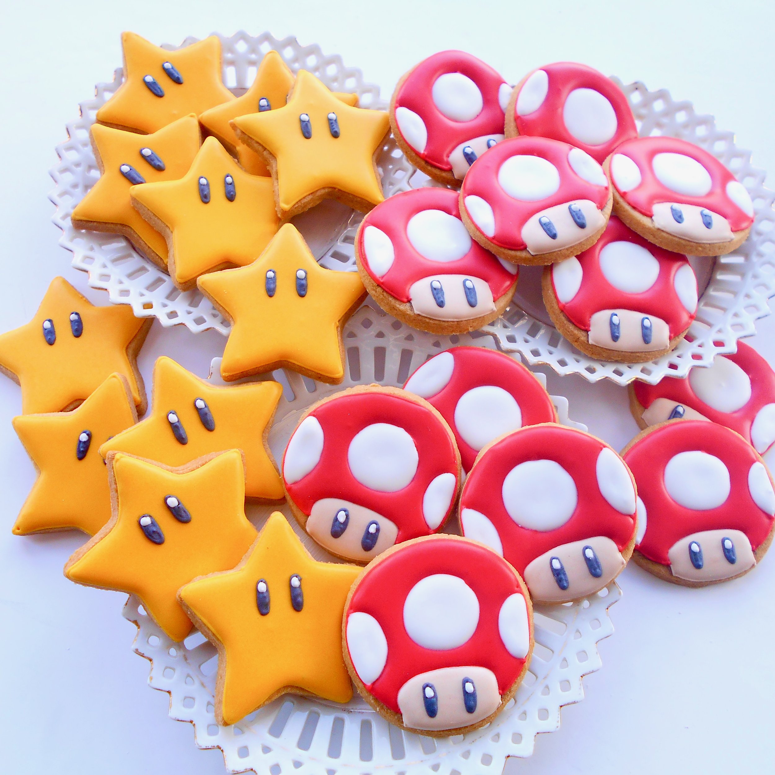 Mario themed biscuits by TAKE THE BISCUIT