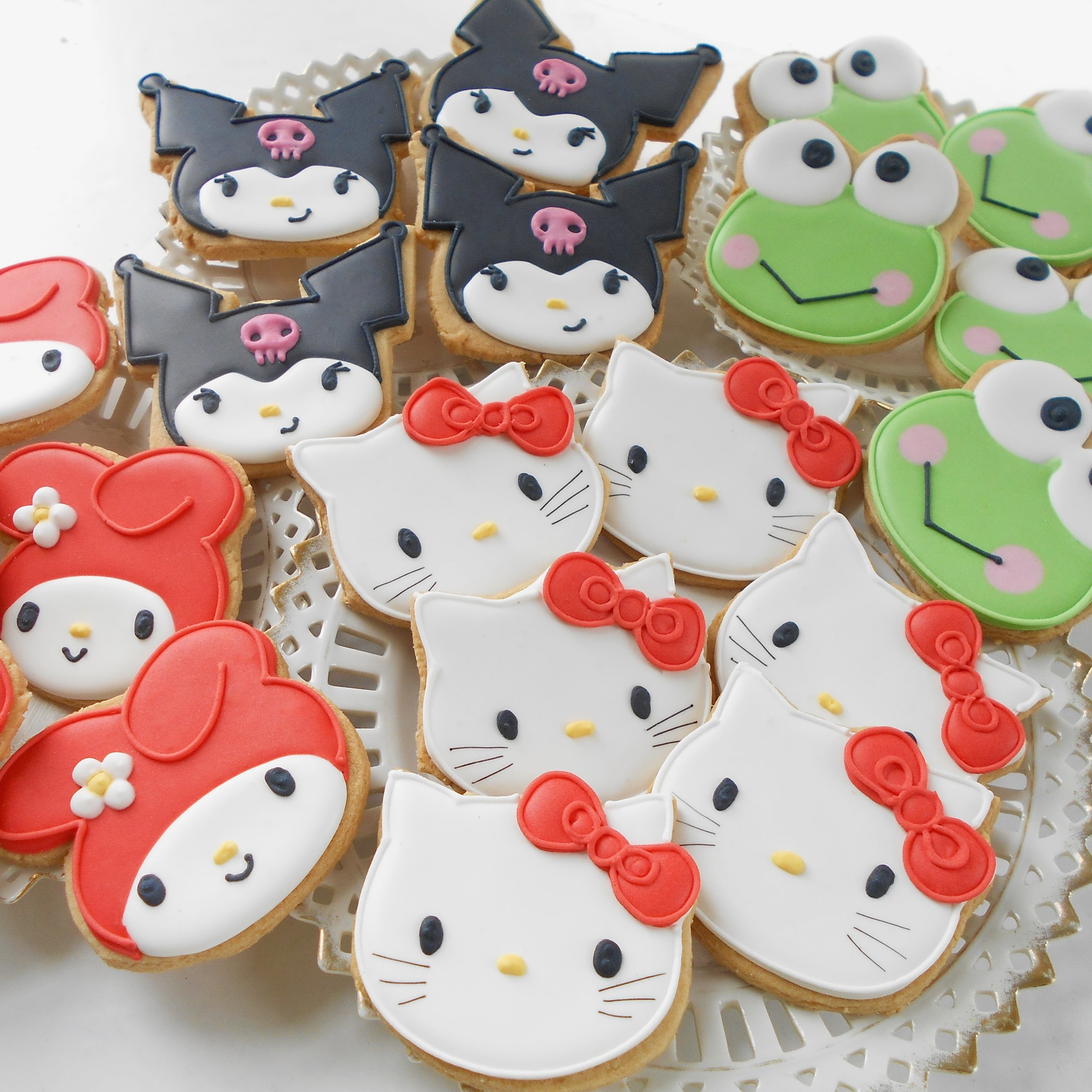 Hello Kitty, Melody, Kuromi and Keroppi Biscuits by TAKE THE BISCUIT UK