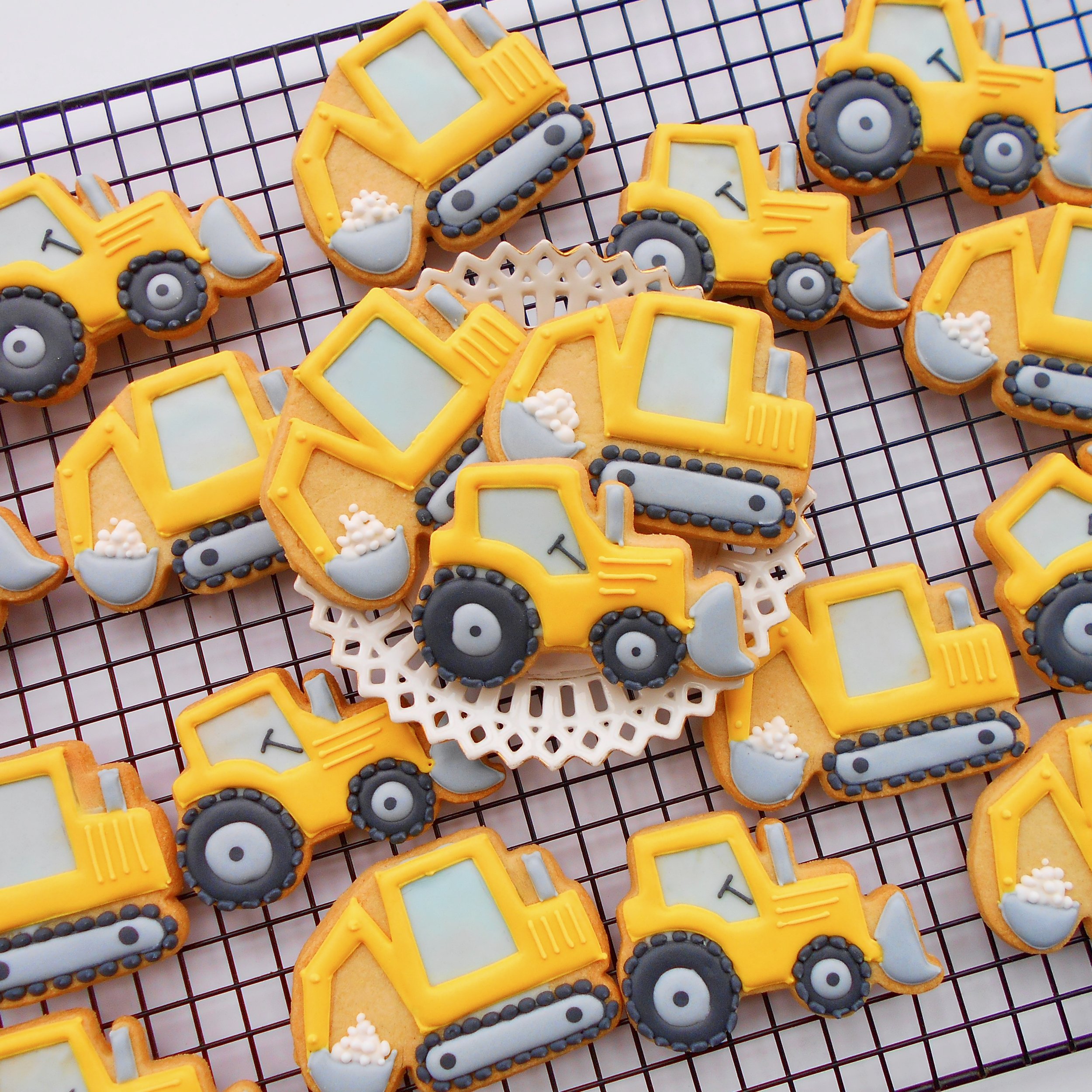 Yellow Digger biscuits by TAKE THE BISCUIT
