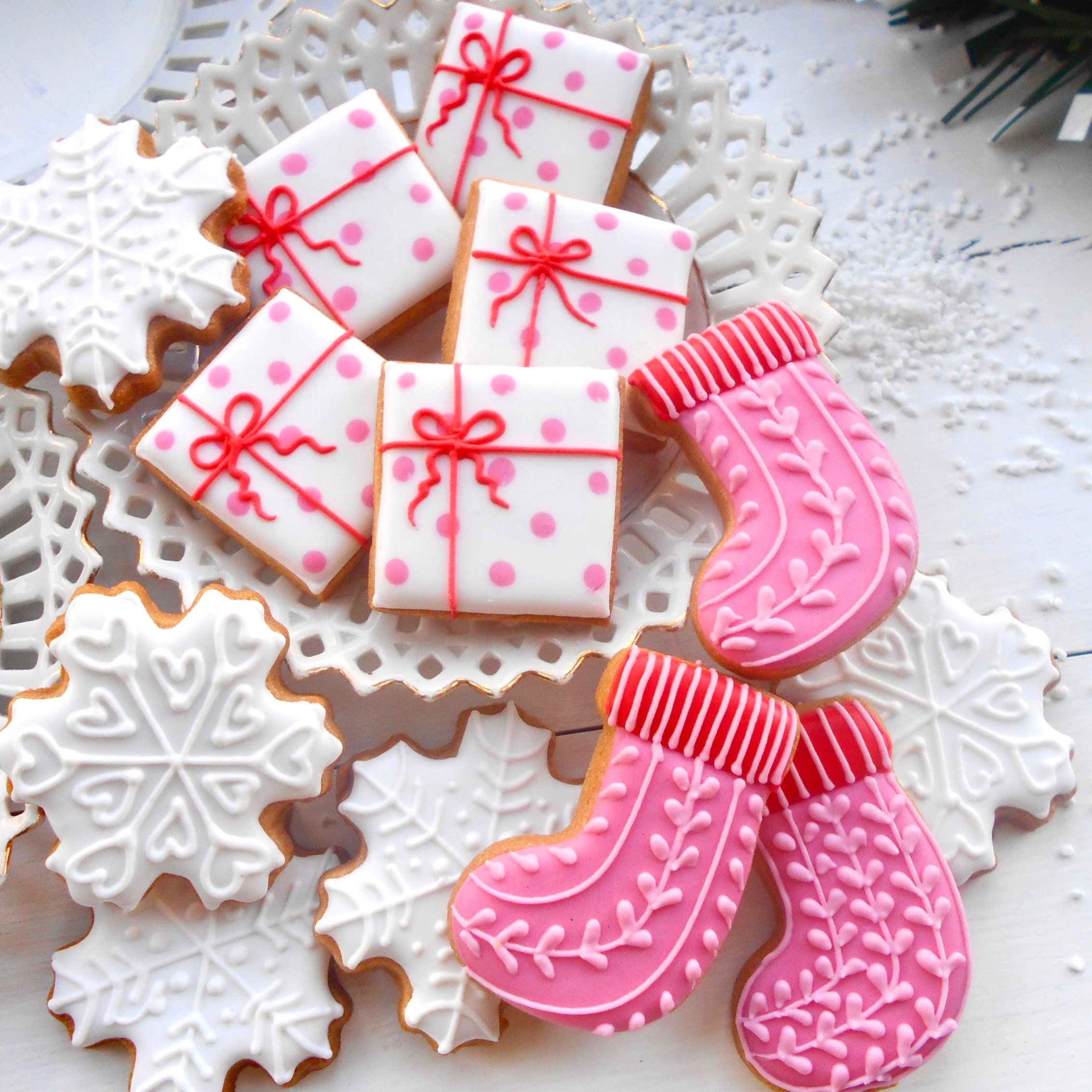 Christmas Biscuits , snowflake, present and stockings by TAKE THE BISCUIT UK