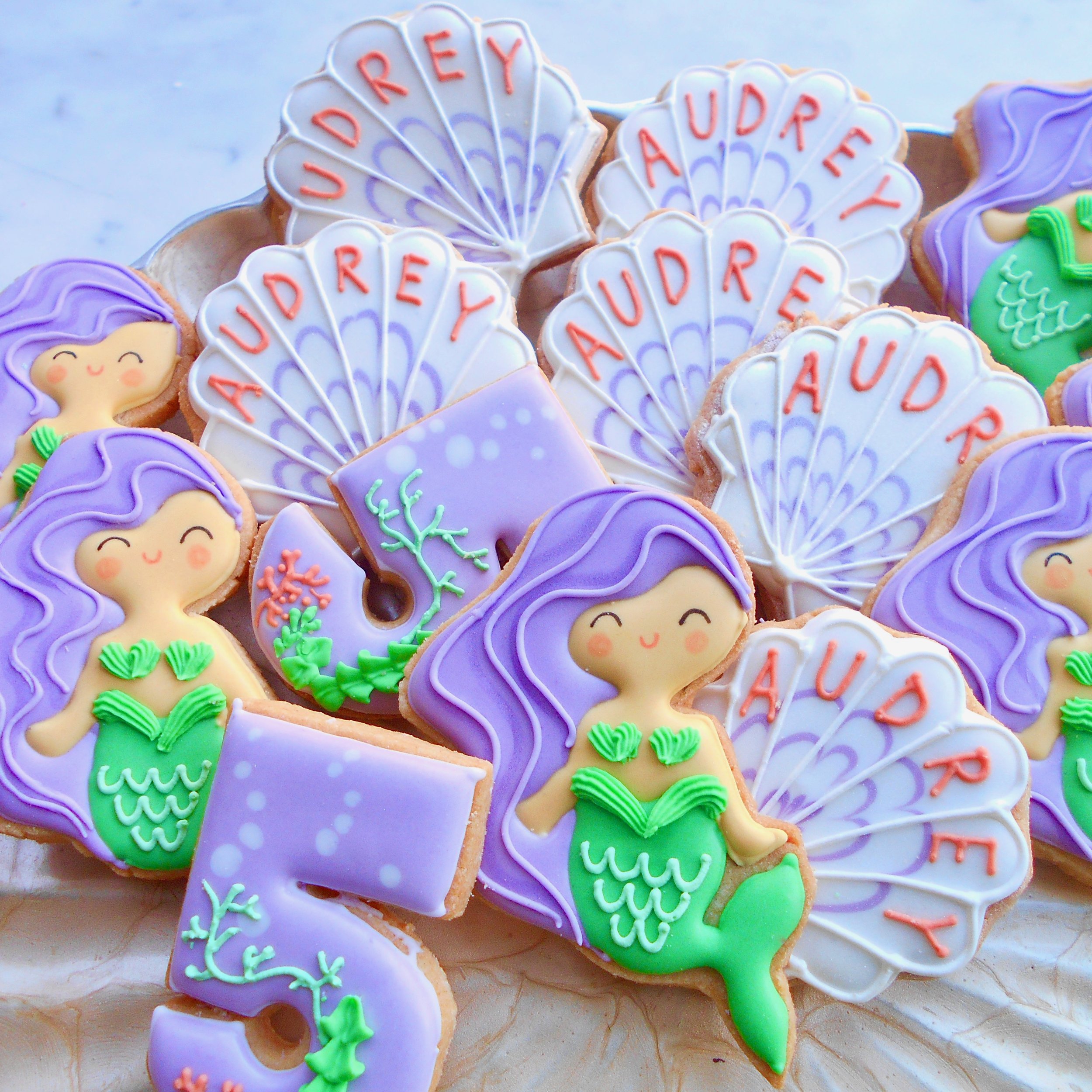 Green and Purple mermaids for Audrey