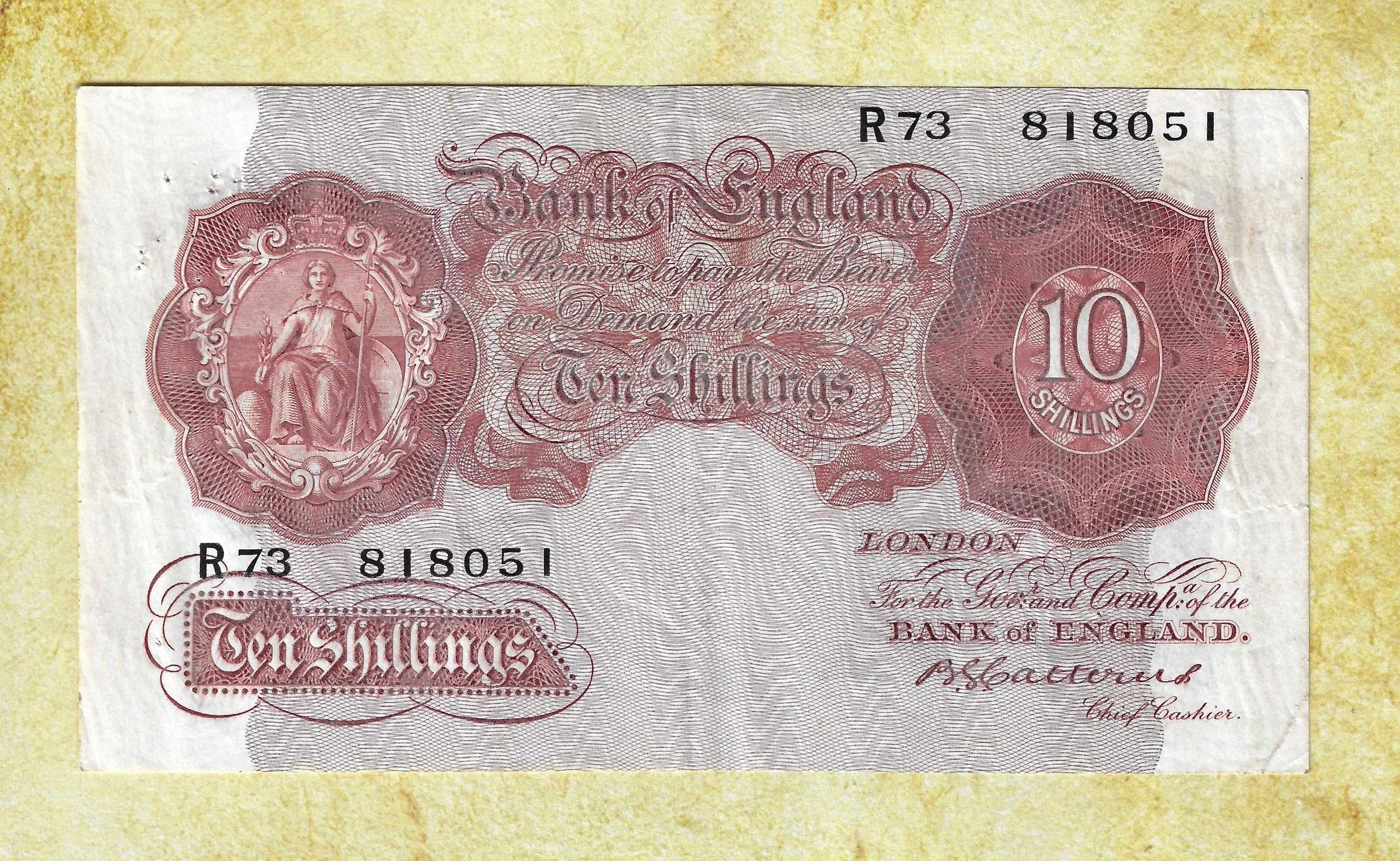 CATTERNS TEN SHILLINGS NOTE EF £140 — Philatelic Heritage