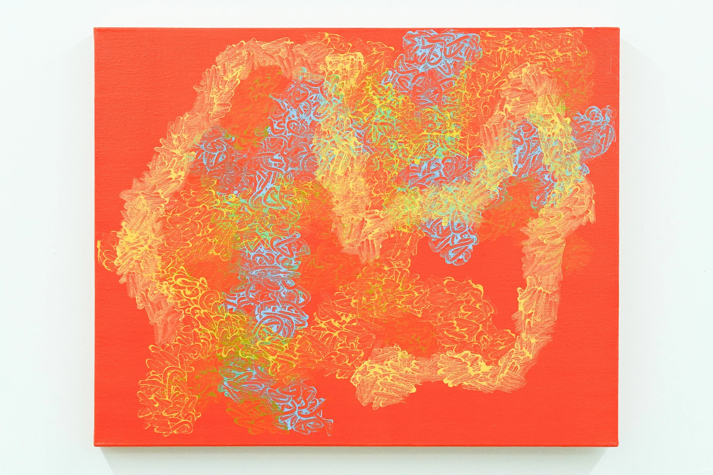  Title: Interactions Between Marks  Technique: Acrylic on Canvas  Size: 50x40 cm  Year: 2025    