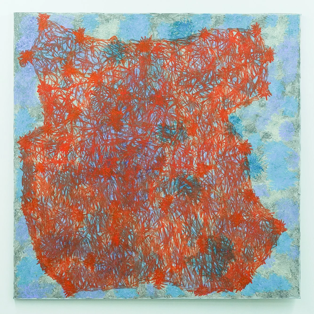  Title: Expanding and Occupying The Space Over the Randomness.  Technique: Acrylic on Canvas  Size: 130x130 cm  Year: 2026       
