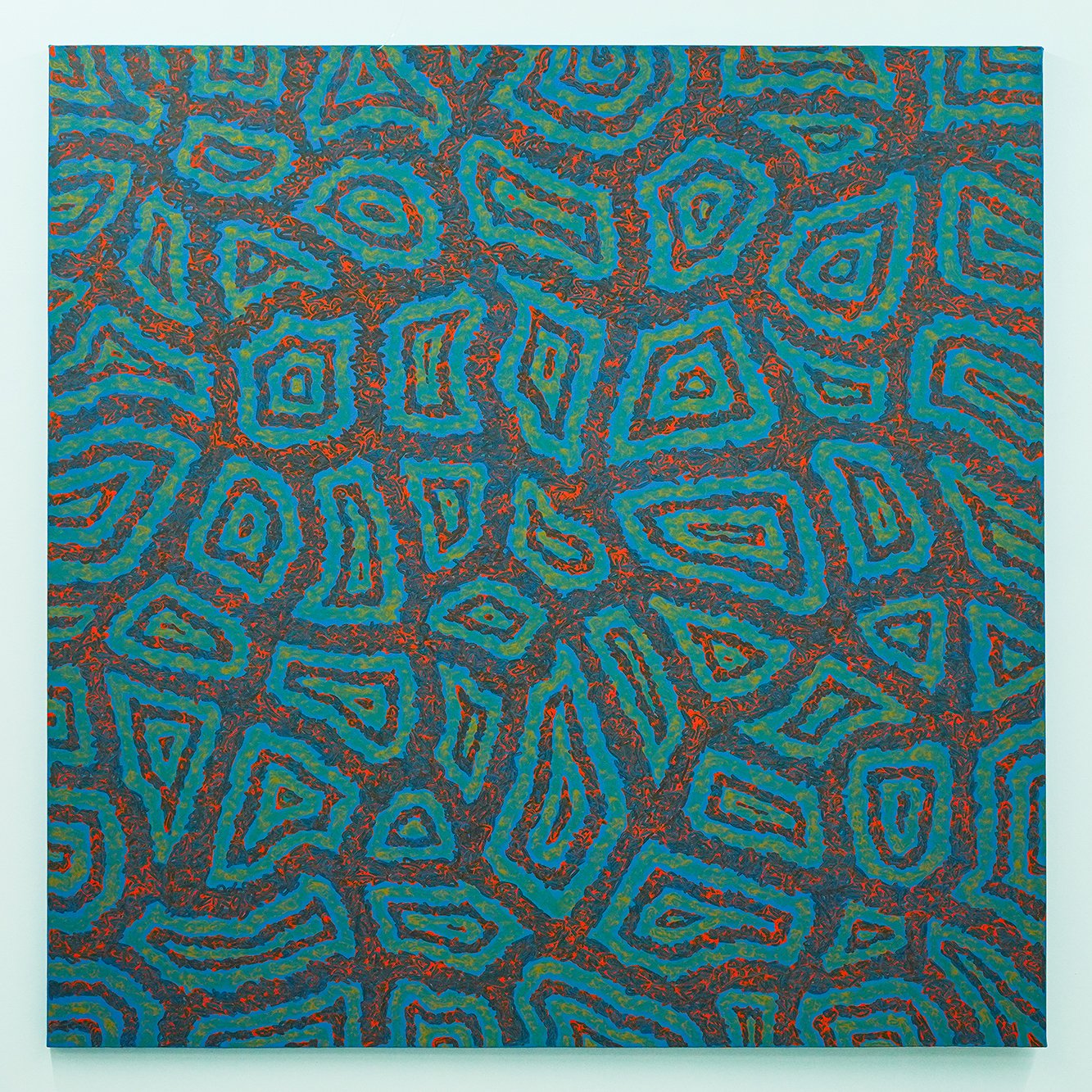  Title: The Pattern: Systemic Appearance (01)  Technique: Acrylic on Canvas  Size: 130x130 cm  Year: 2025       