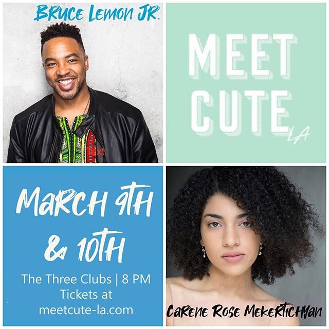 MeetCute is a week from tomorrow, and will feature this all star team! @balemonjr directs @carenerose&rsquo;s play Win Win. Don&rsquo;t miss what these two have been creating together! Link in bio for tickets. #lathtr #meetcutela