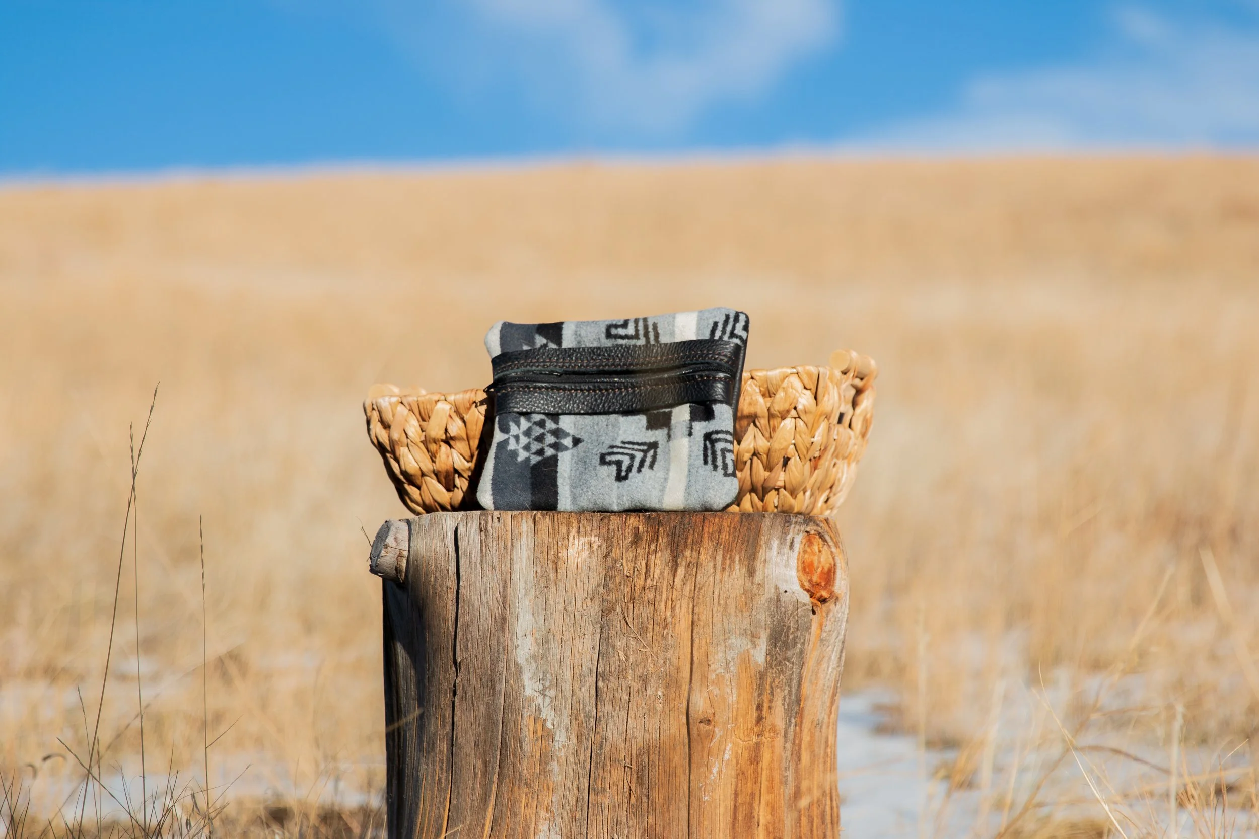 Black leather with Pendleton