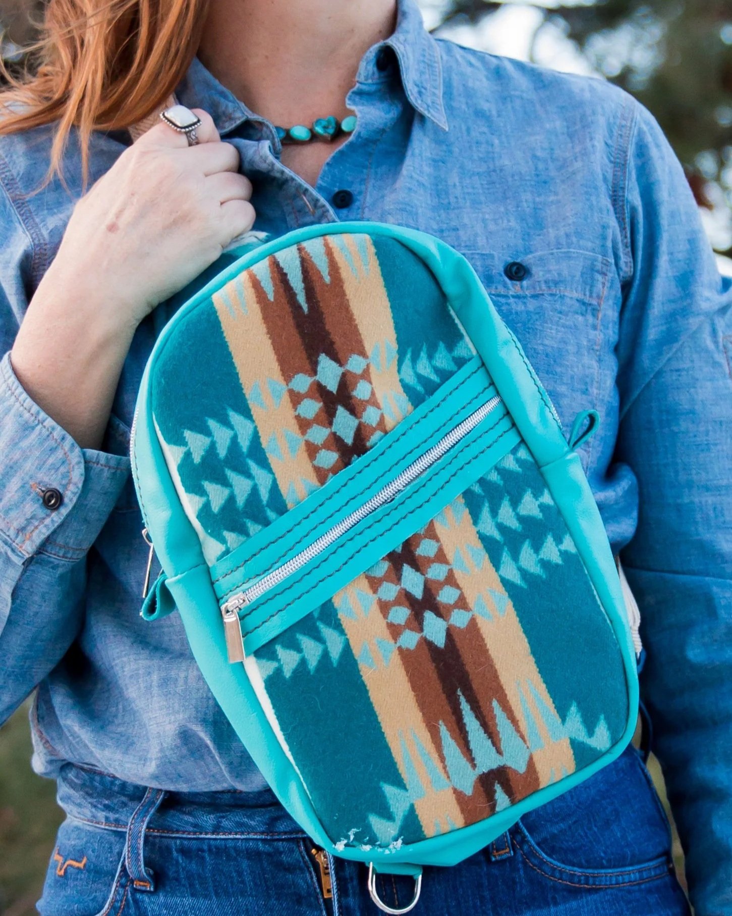 Turquoise and Pendleton Sling
