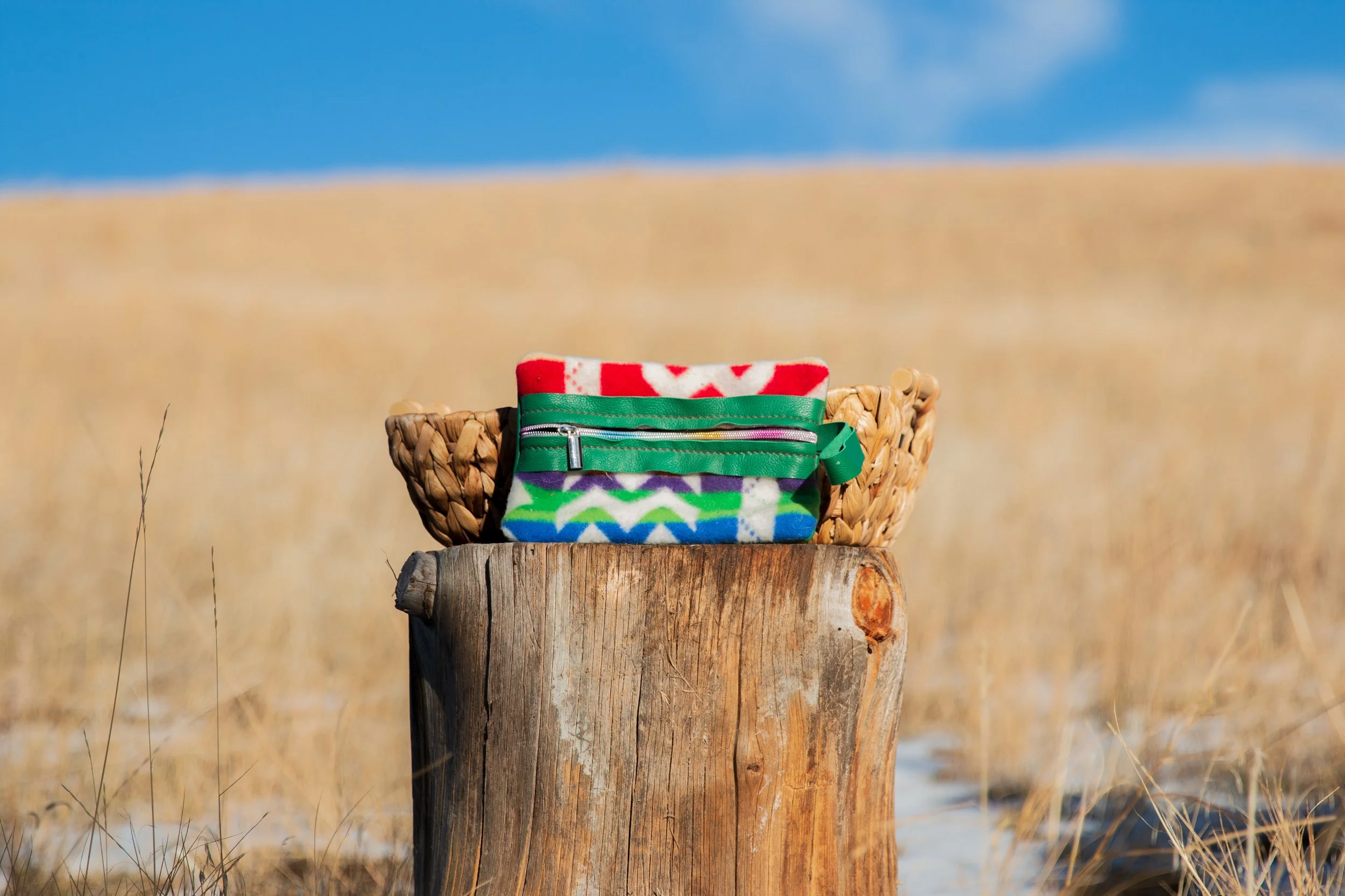 Kelly Green Leather and Pendleton