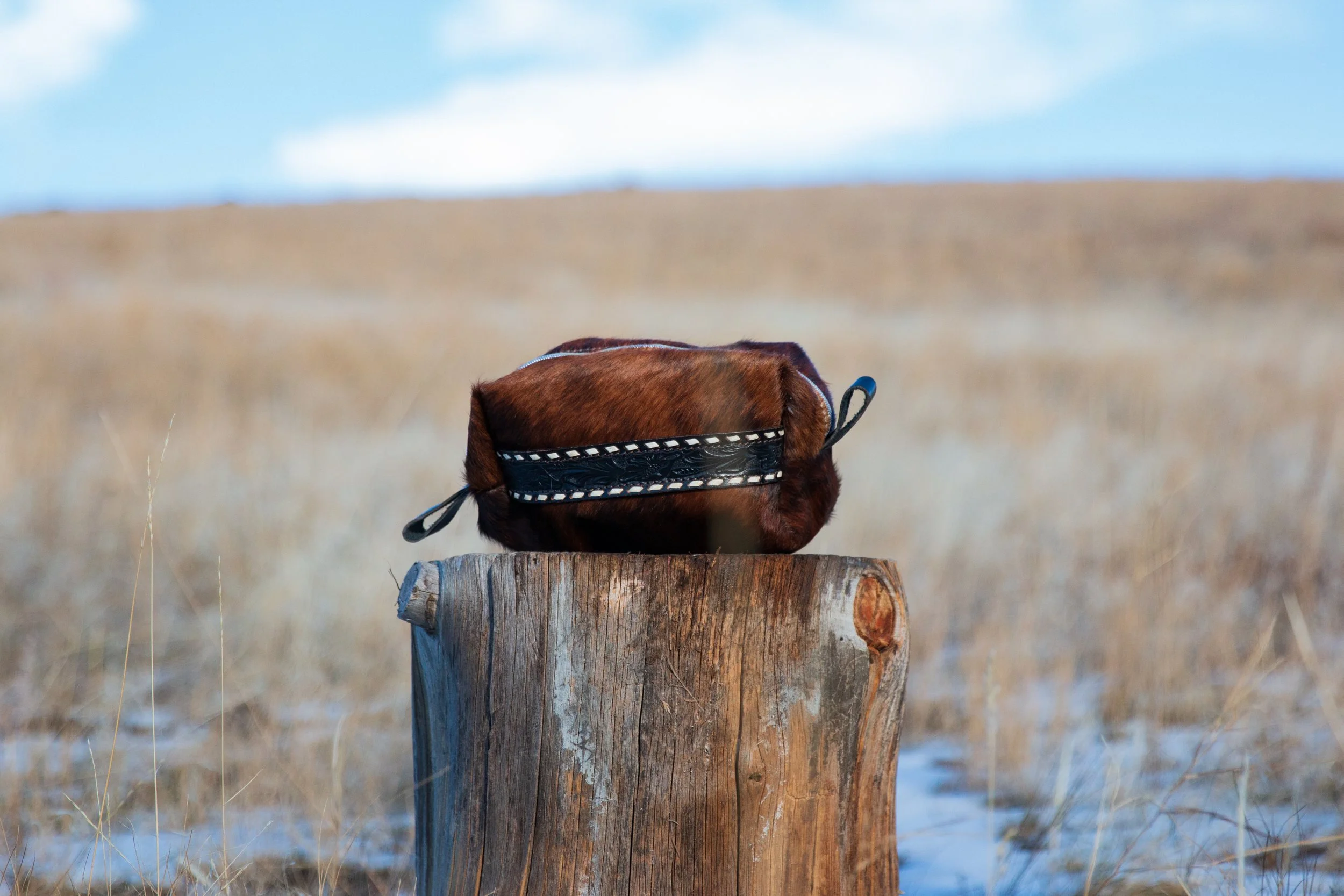 Hair on Hide Leather and Black Belt
