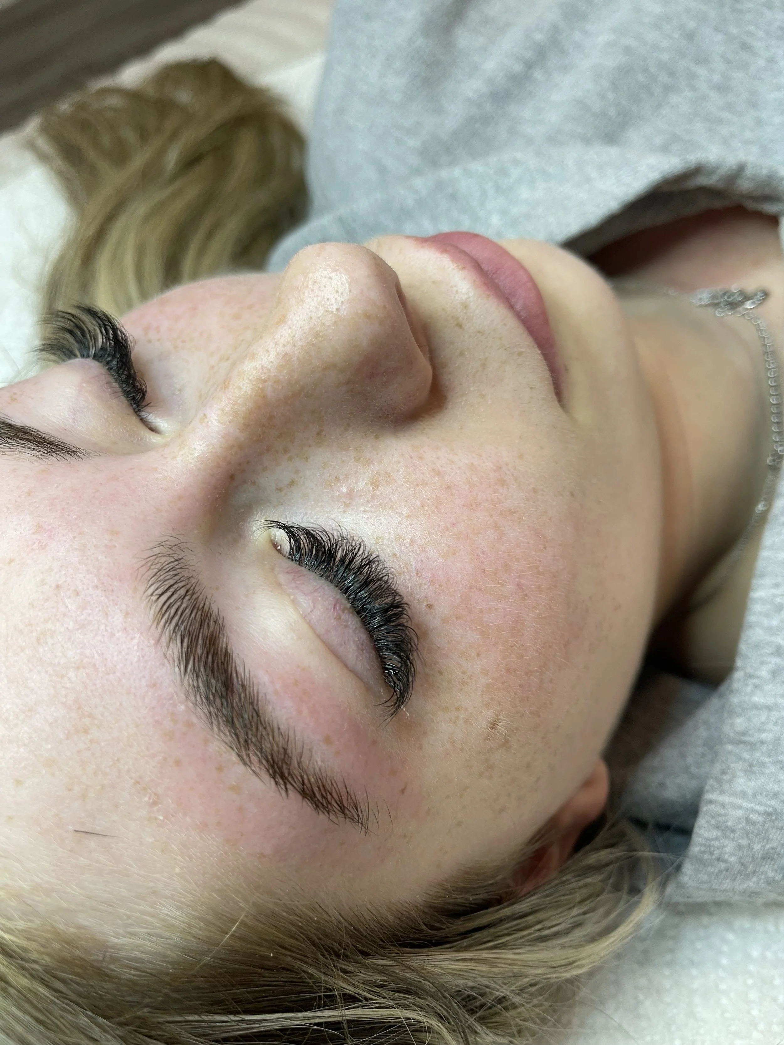 Photo of brow waxing client