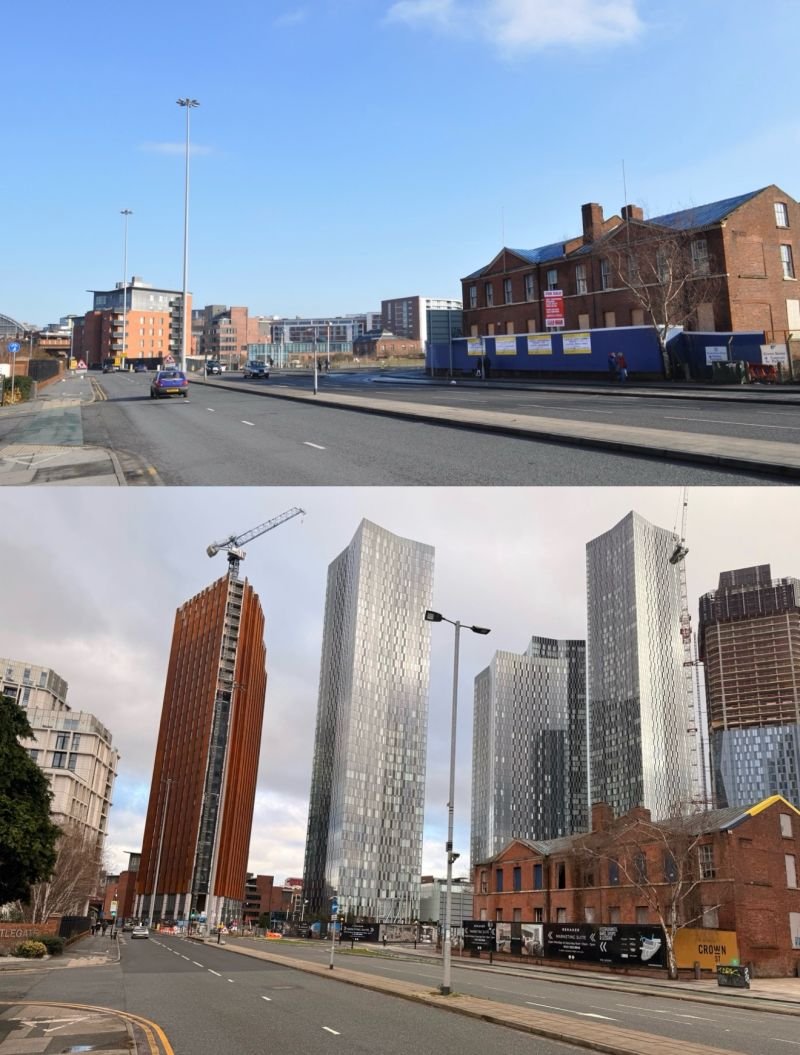 Chester Road looking north towards the city centre.