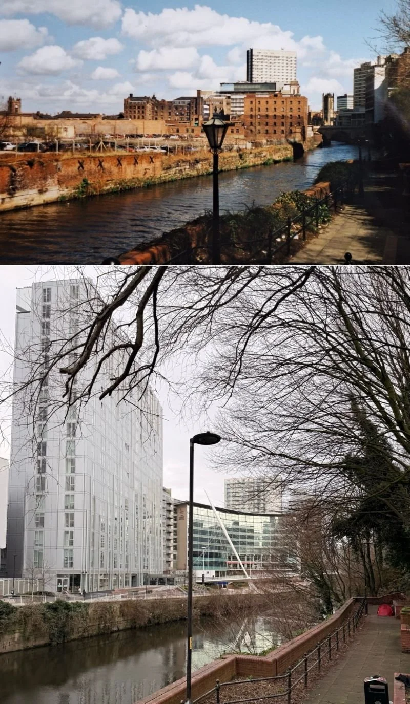 From Albert Bridge Gardens off Bridge Street beside the River Irwell.