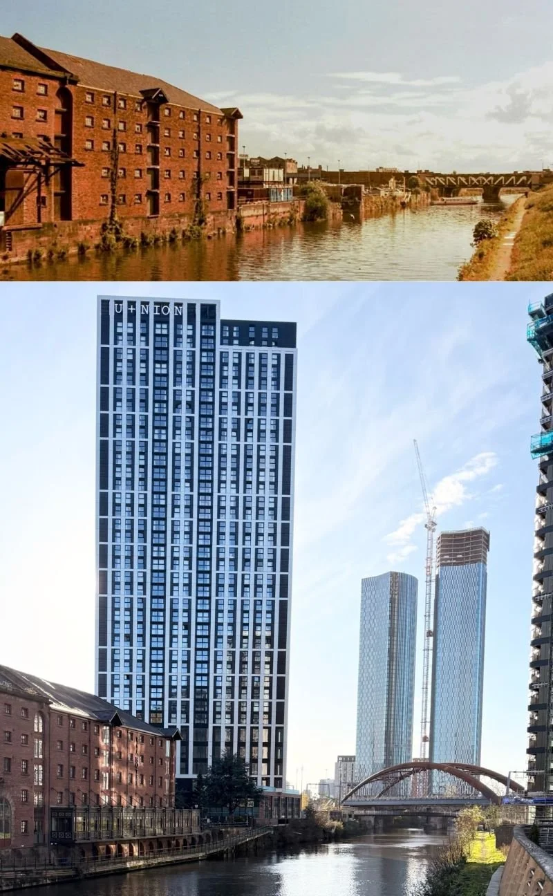 Looking south-west from the Irwell Bridge on New Quay Street