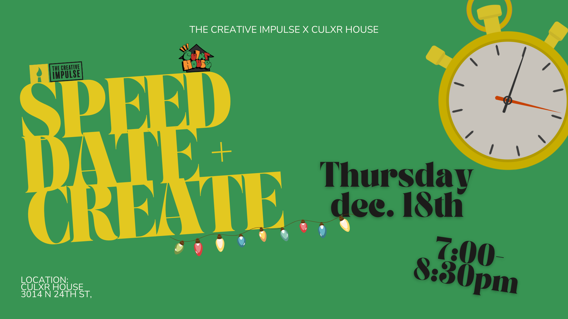 Create &amp; Speed Date Holiday Event: Age 25-36By The Creative Impulse