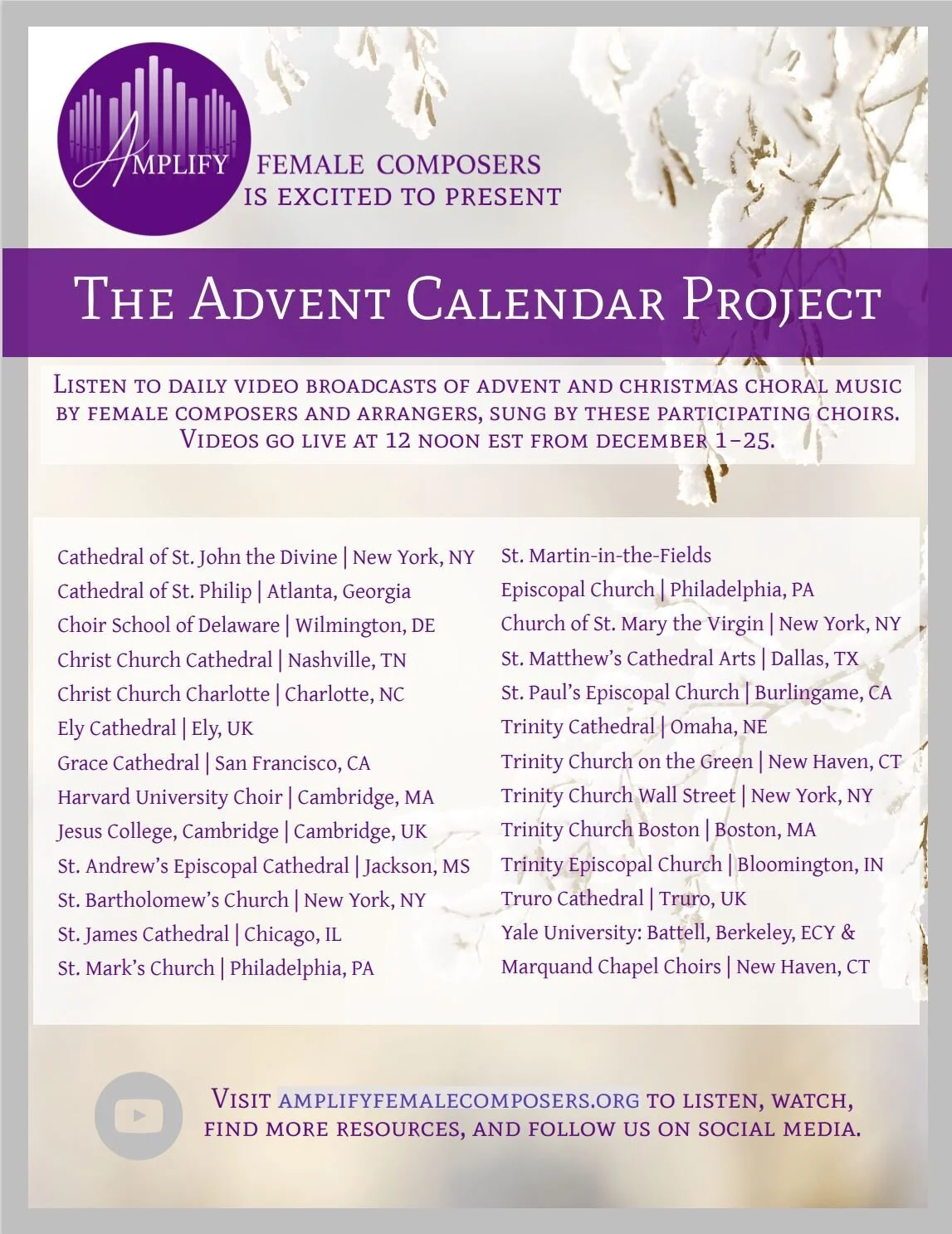 Organ Alumnae's Choral Advent Calendar Celebrates Female Composers