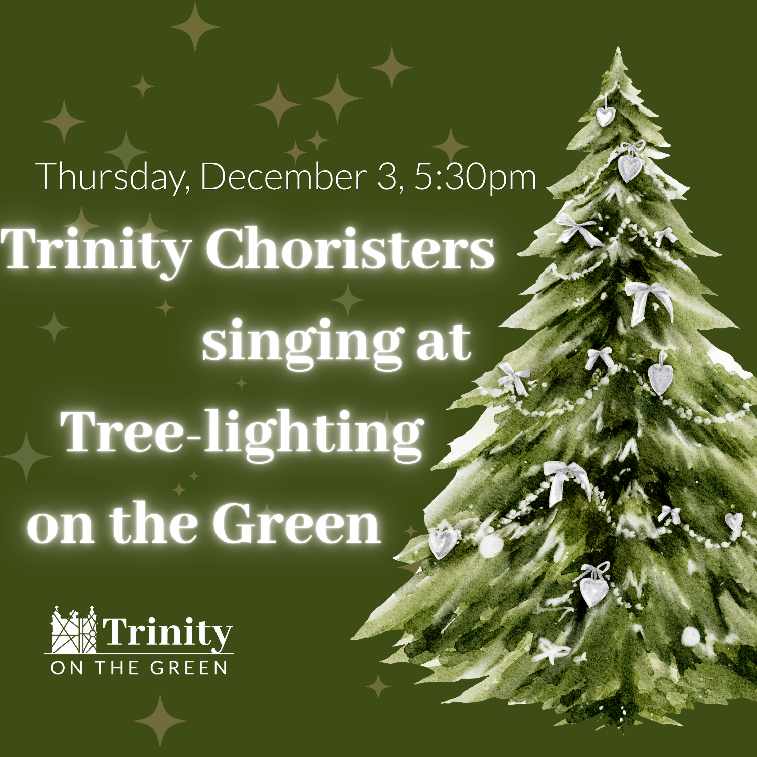 Trinity Choristers singing at the Tree-lighting on the Green