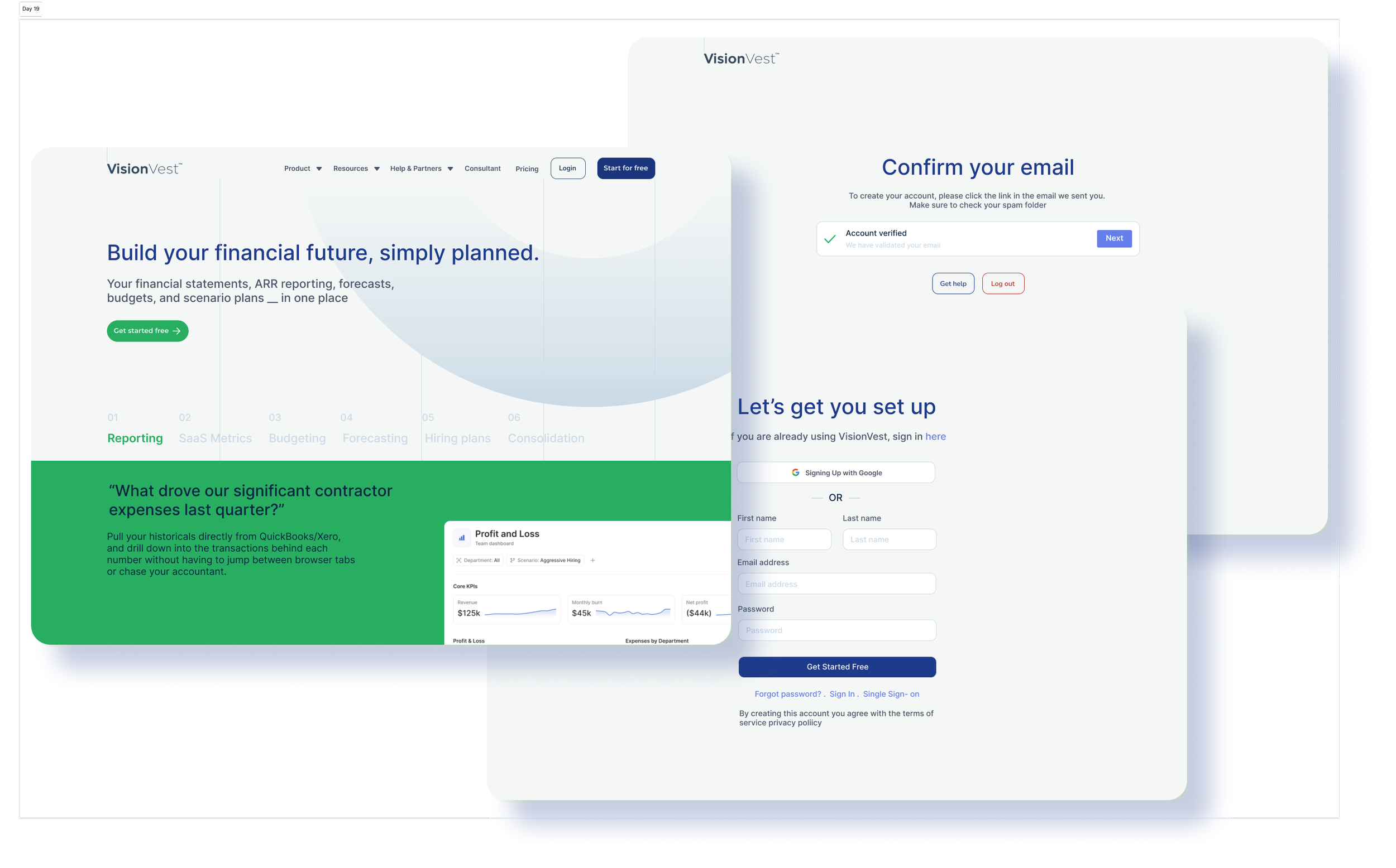 Financial management web UI