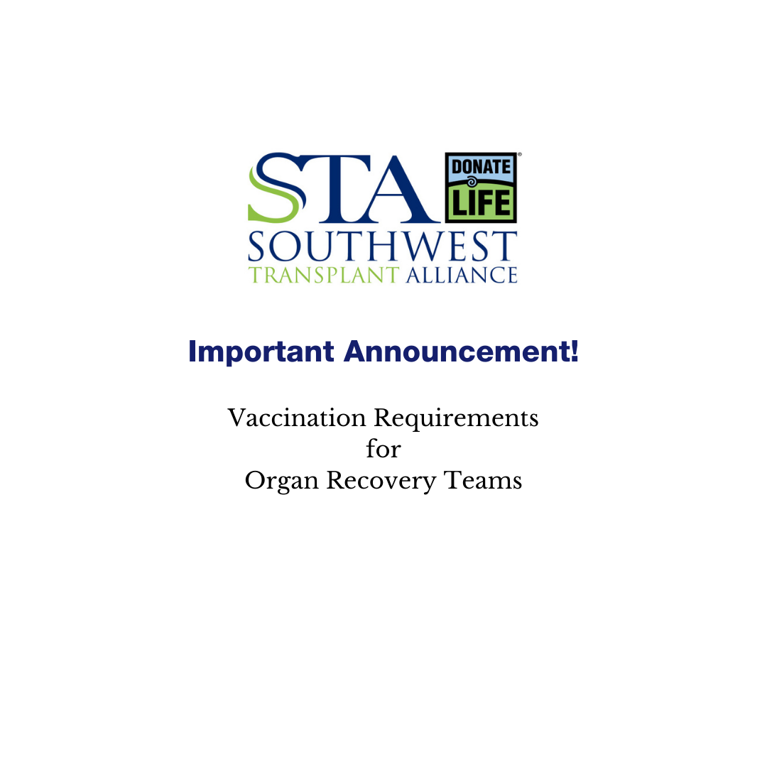 Vaccination Requirements for Organ Recovery Teams