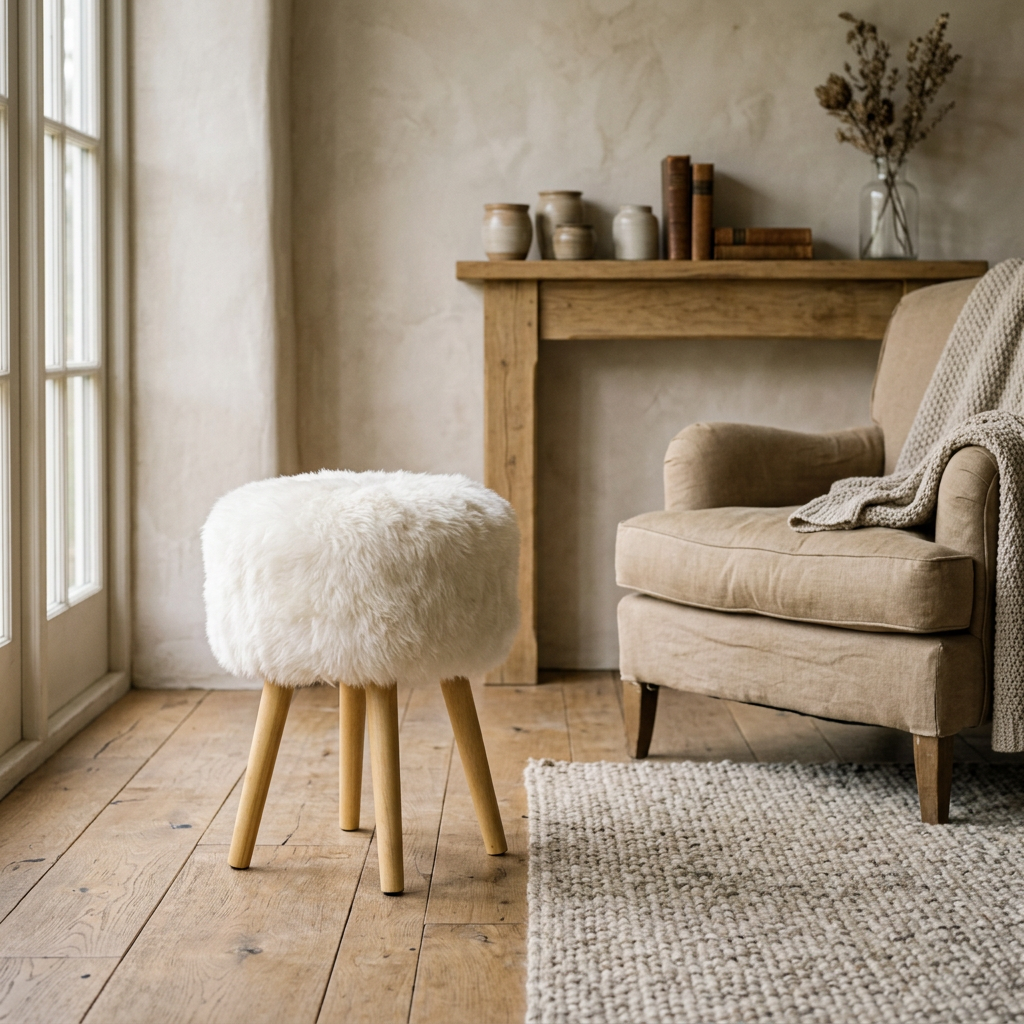 Sheepskin Stool - Multiple Colour Options