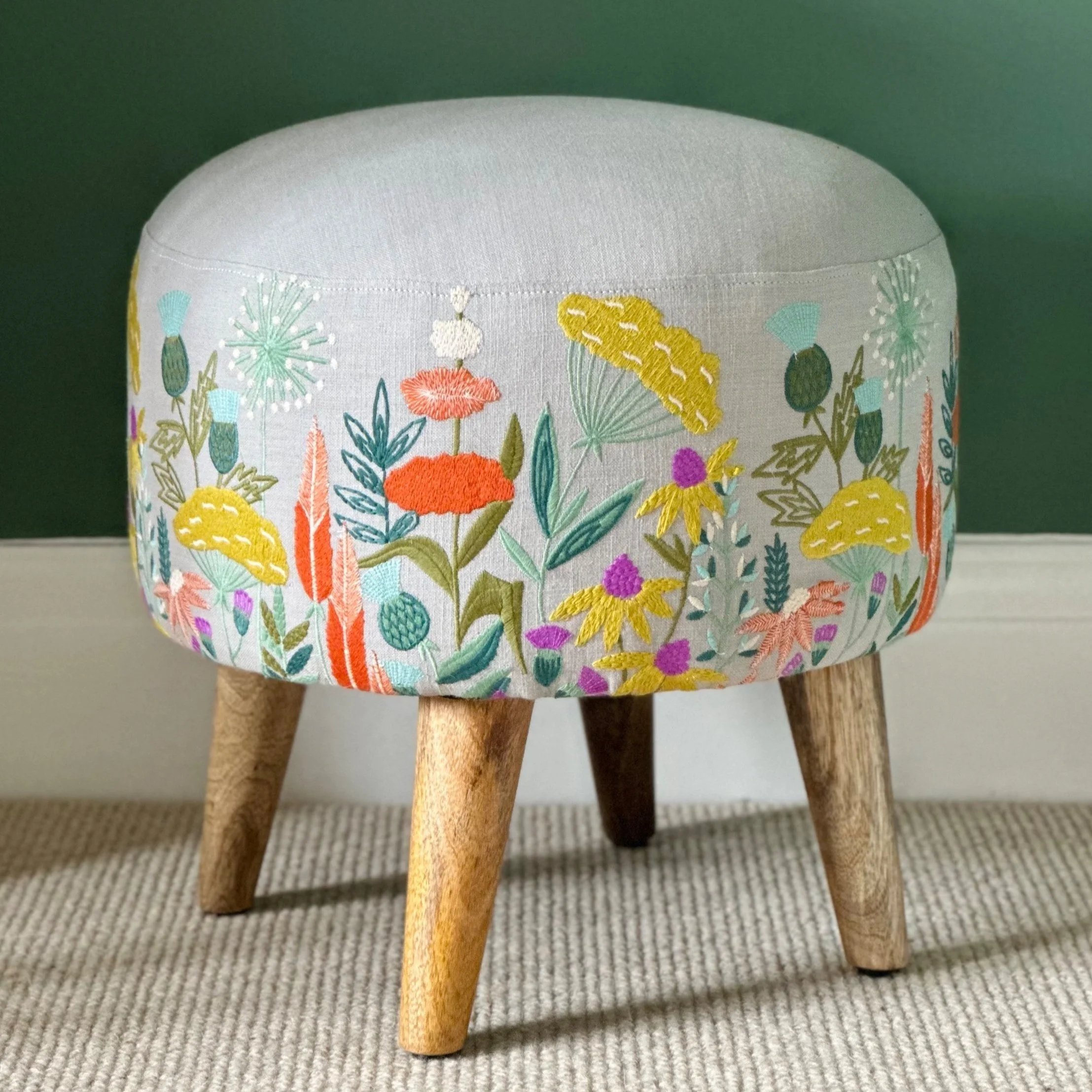 Embroidered Meadow Stool
