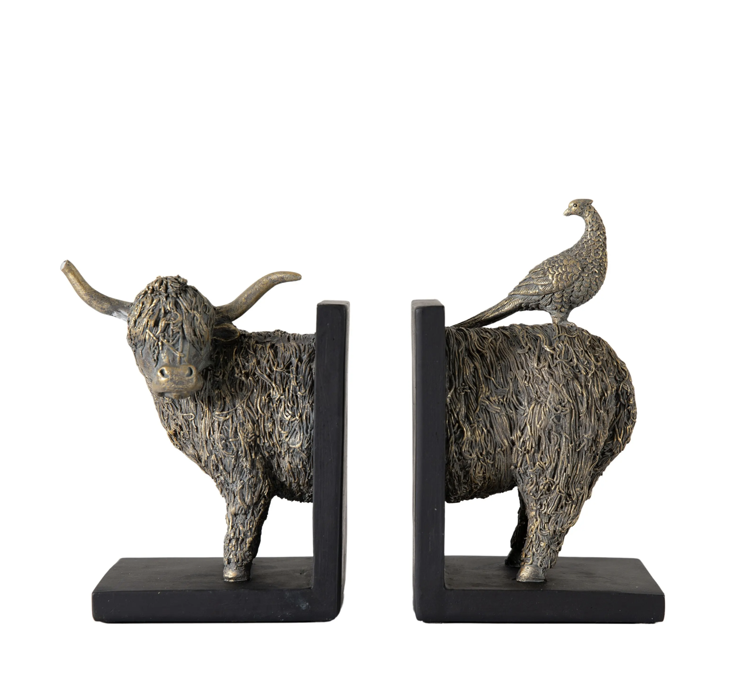 Rustic Highland Cow Bookends