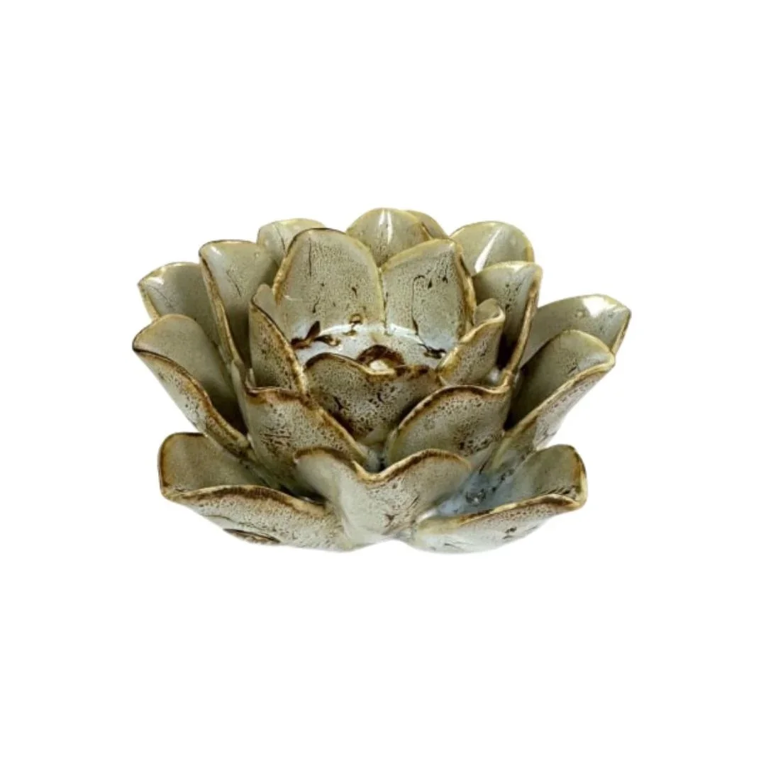 Mottled Floral Ceramic Tealight Holder