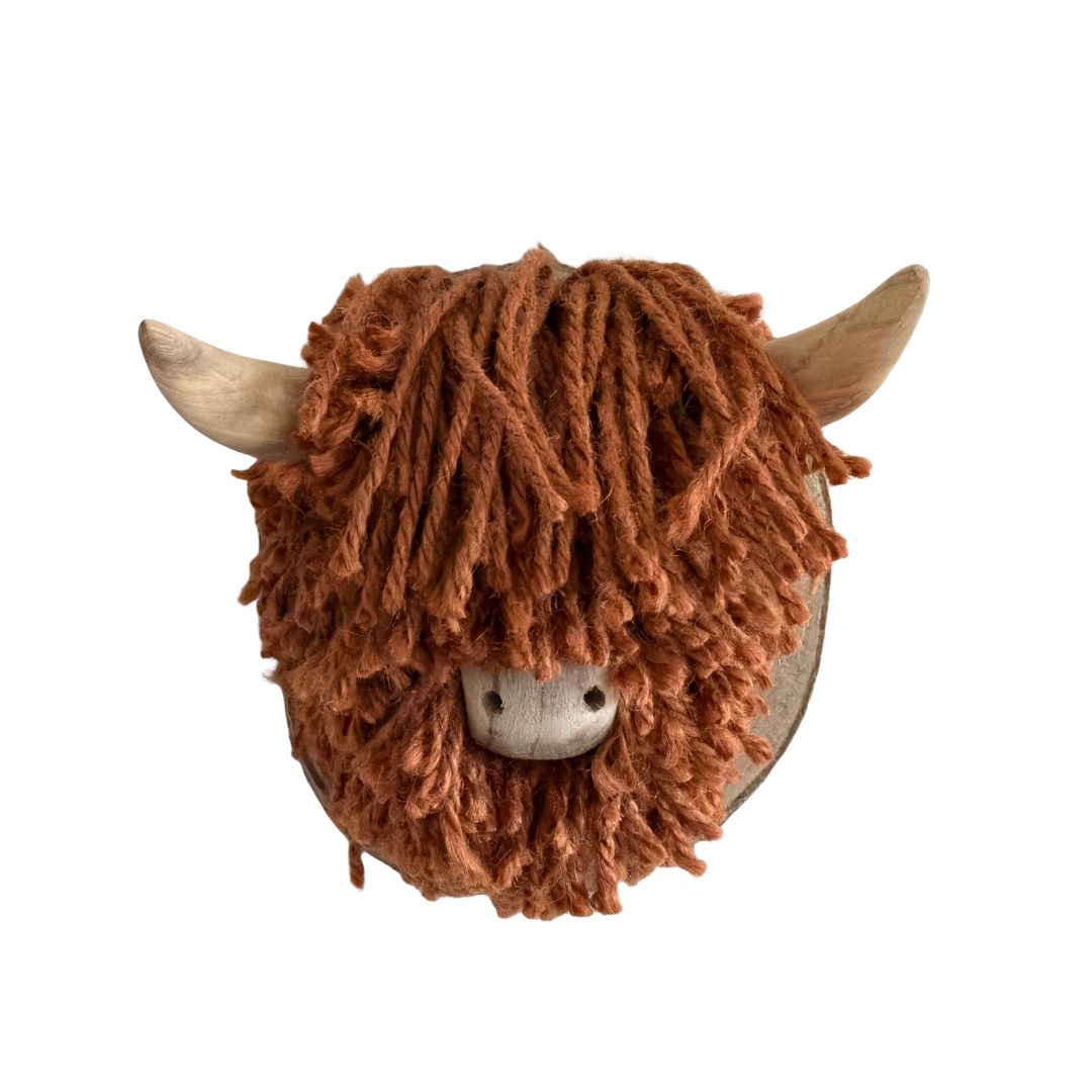 Jute Highland Cow Head - Ginger