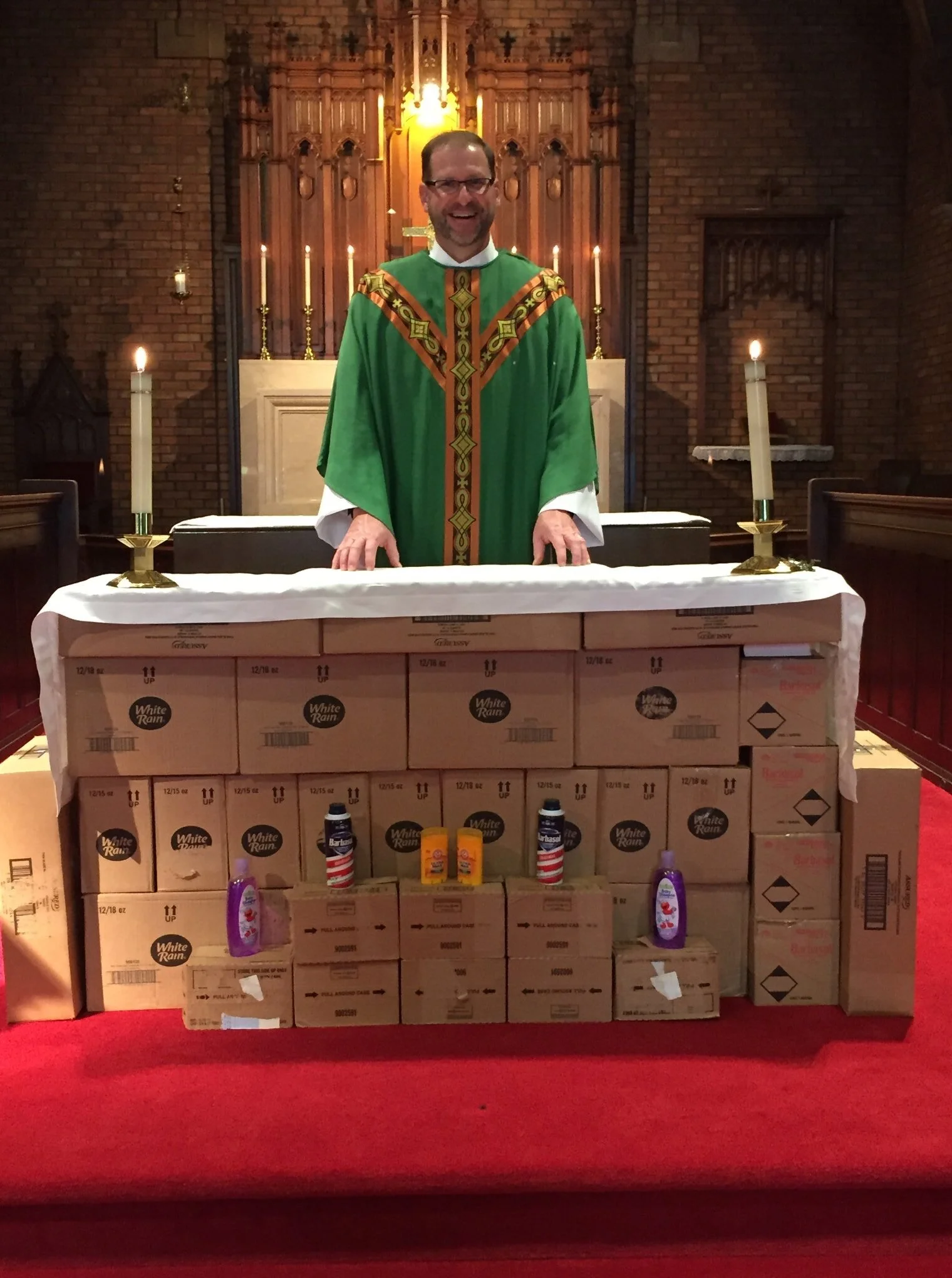 An altar of supplies