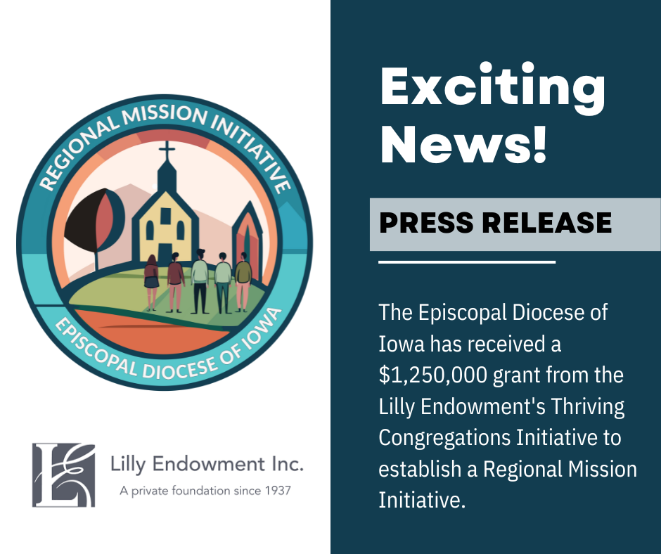 Press Release: Episcopal Diocese of Iowa Receives $1.25m Lilly Grant