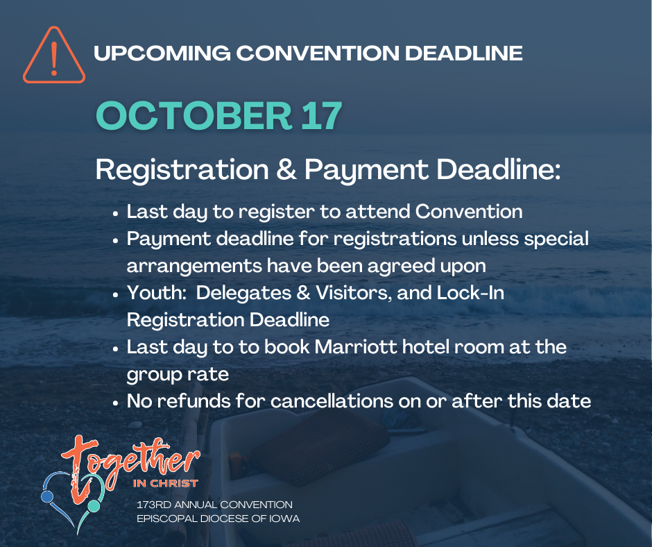 Diocesan Convention Registration & Payment Deadline