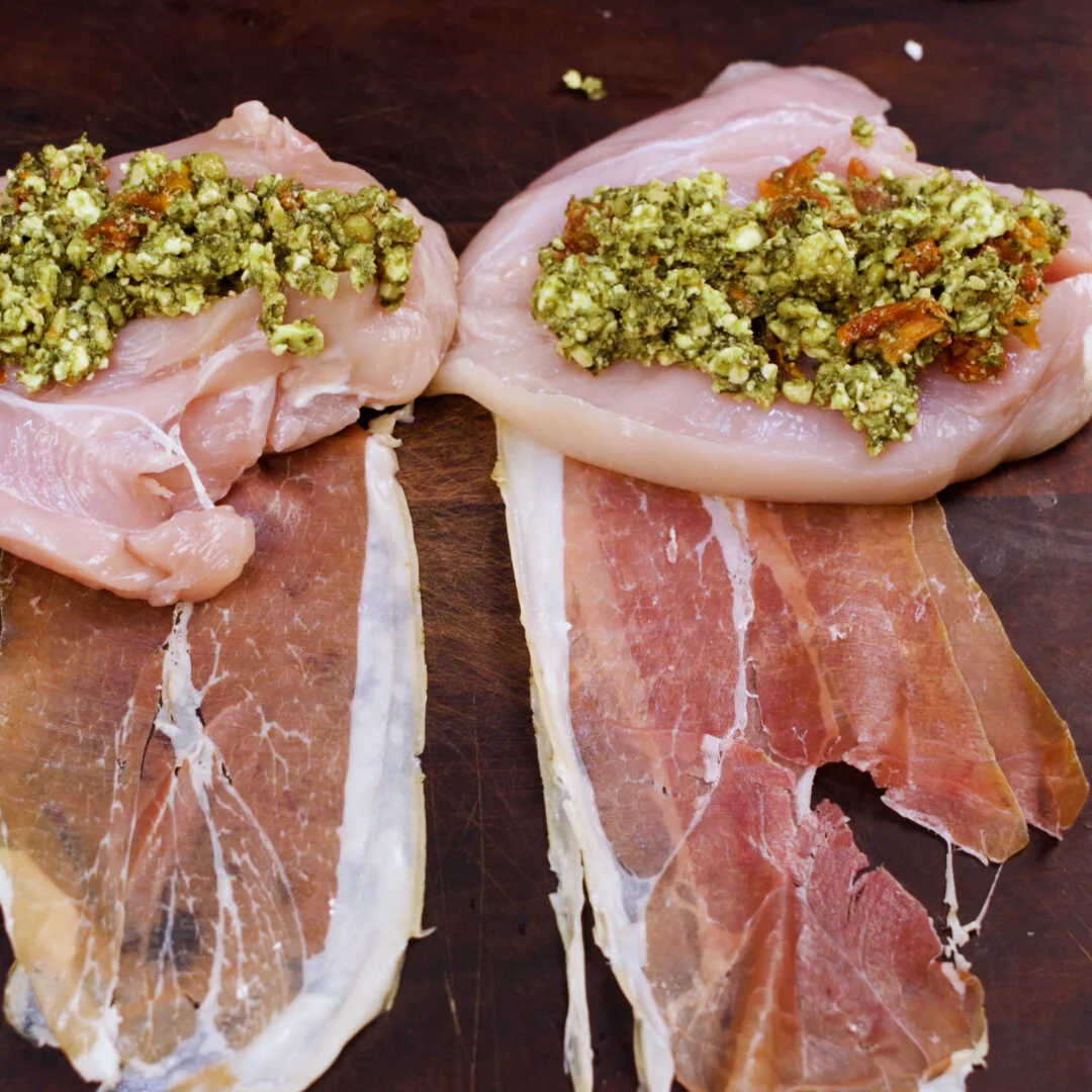 How to cook Prosciutto Wrapped Chicken Breast with Basil and Sundried