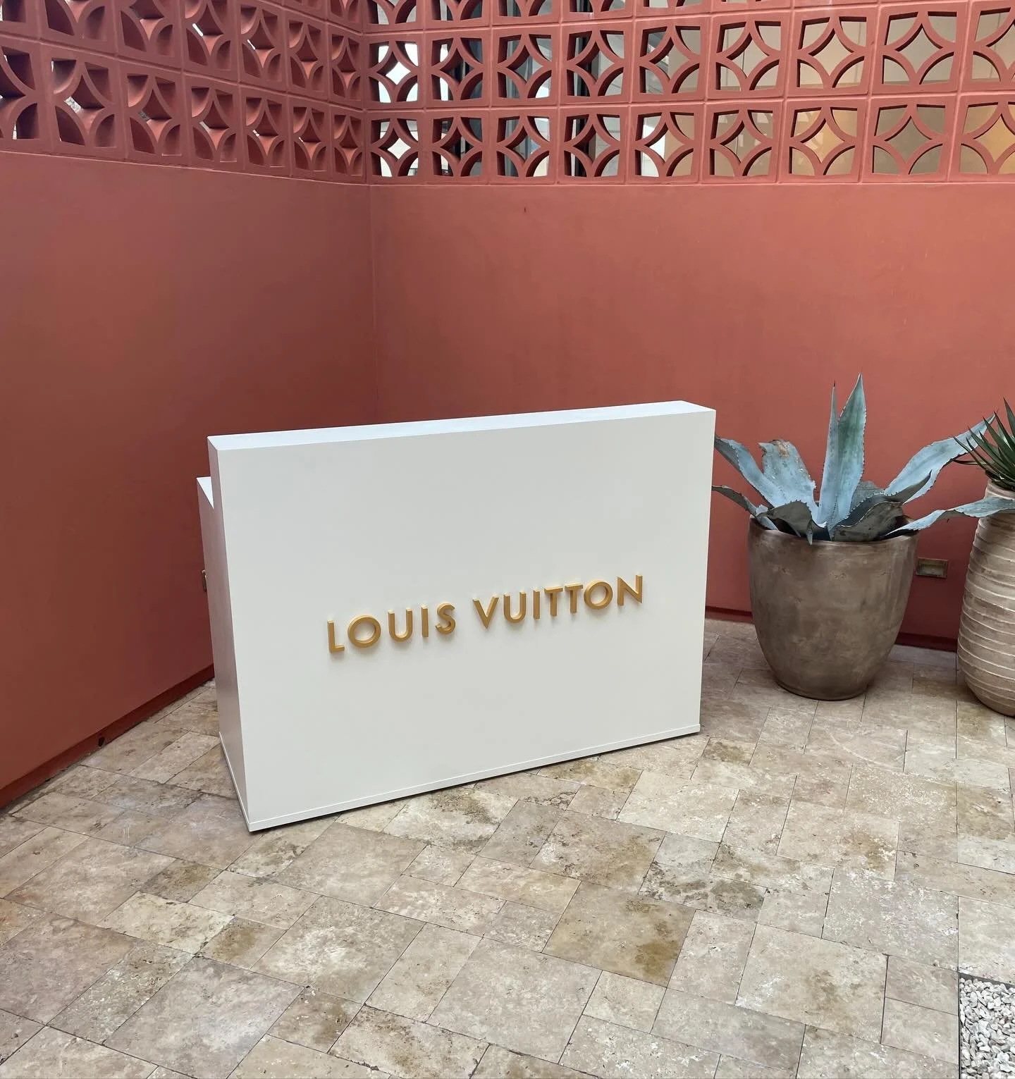 The Louis Vuitton Bars get a Holiday Makeover 💫
Have you seen them out in the wild yet? 
Fabricated by @zeroproductionstx 
&mdash;-
#louisvuitton #holidayseason #texasfabrication