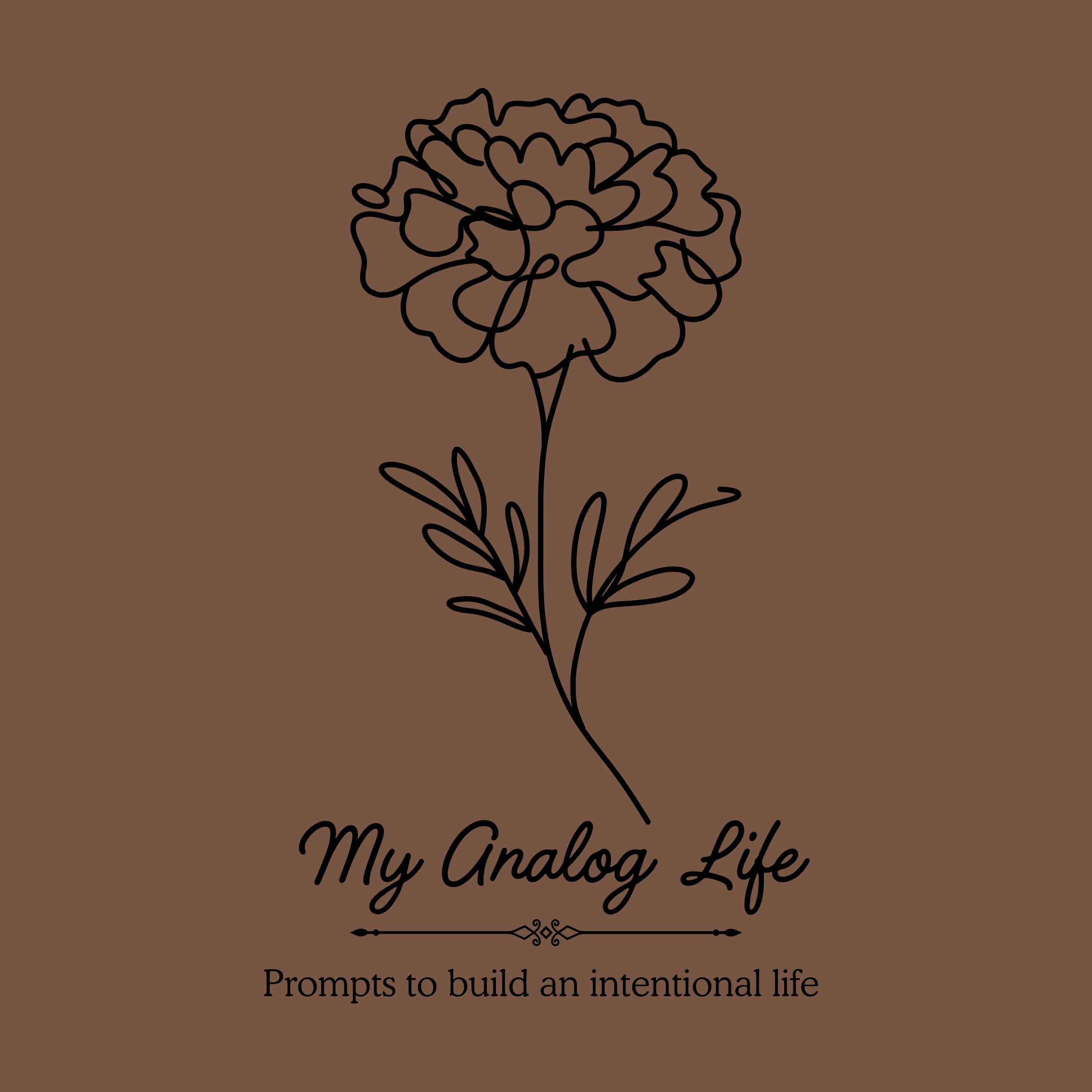 Photo of Booklet Cover that says "My Analog Life, Prompts to Build an Intentional Life"