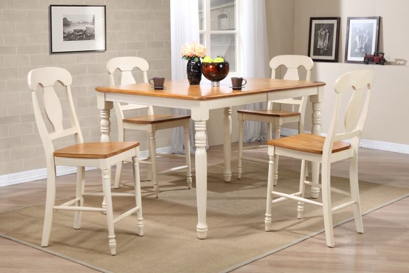40" x 60" x 78" Caramel/Biscotti Napoleon Back Counter Height (5-Piece Dining Set)