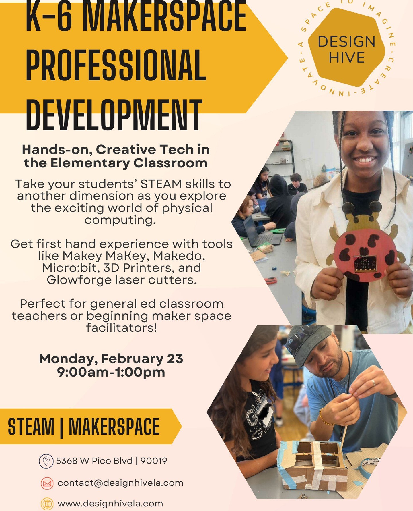 STEAM/MAKER PROFESSIONAL DEVELOPMENT NEXT WEEK! ⁠
⁠
While many understand the benefit of integrating STEAM into their classrooms, how to go about implementing it may be a bit difficult. We&rsquo;ll share best practices in project-based and maker lear